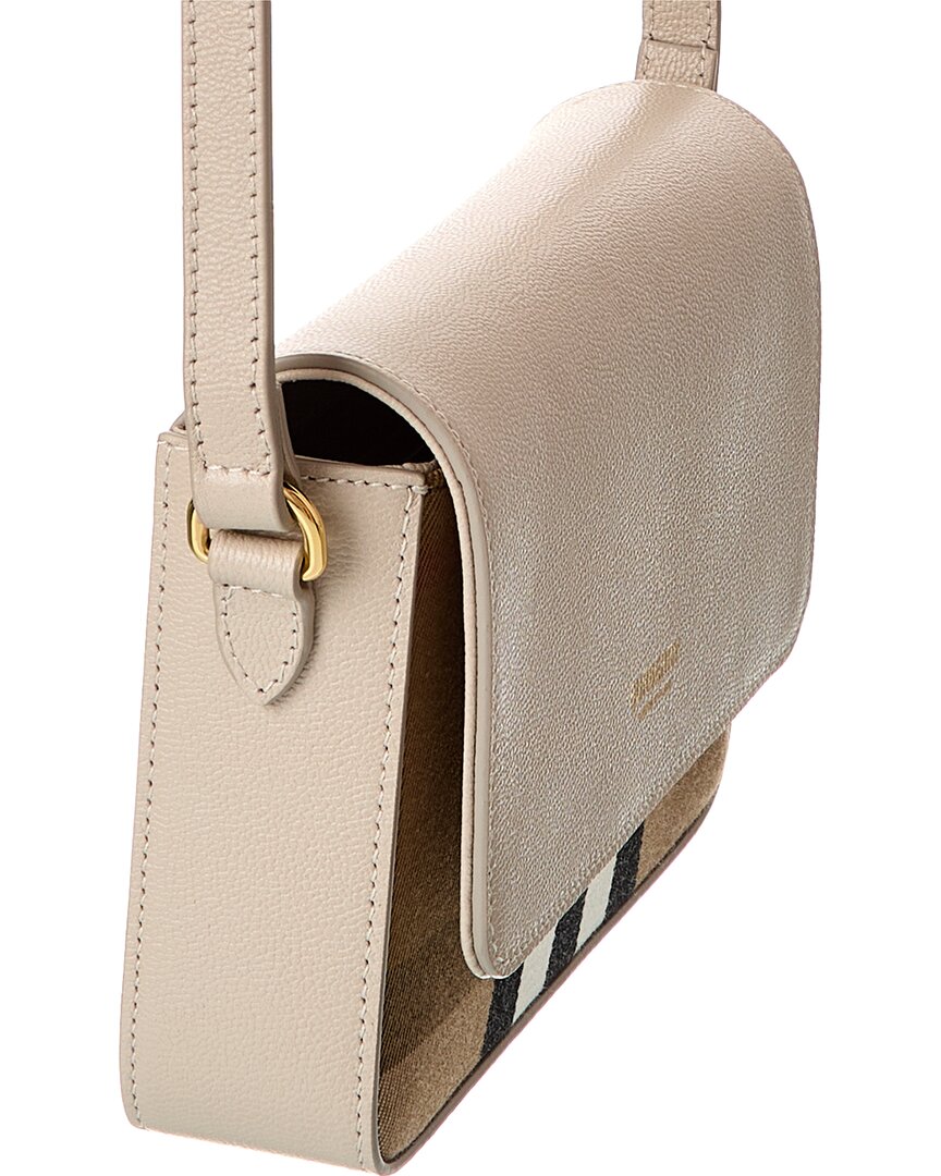 Burberry Check Canvas & Leather Crossbody