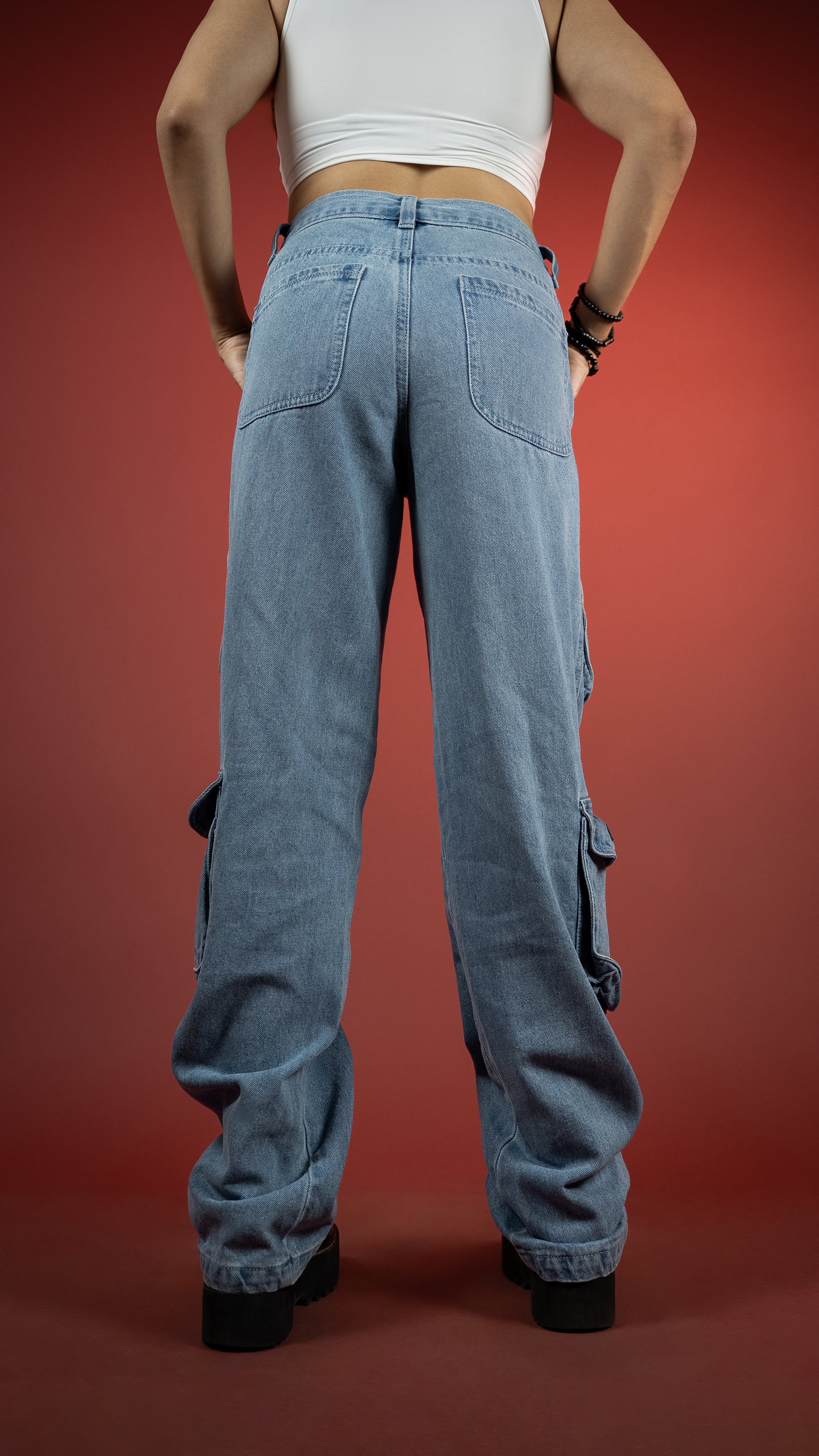 BLUE DENIM WOMEN'S CARGO