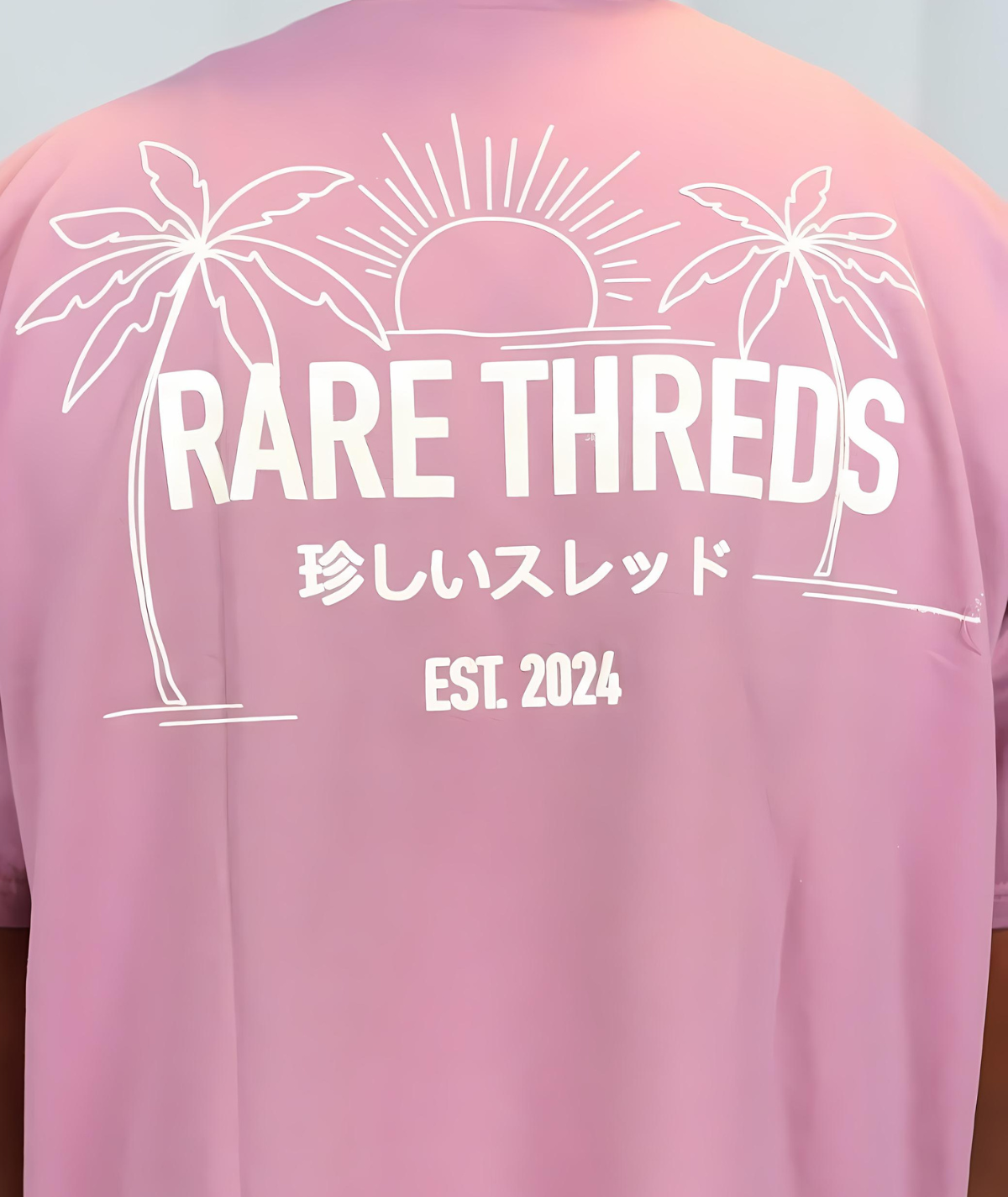 Pink Oversized Round Neck T-shirt