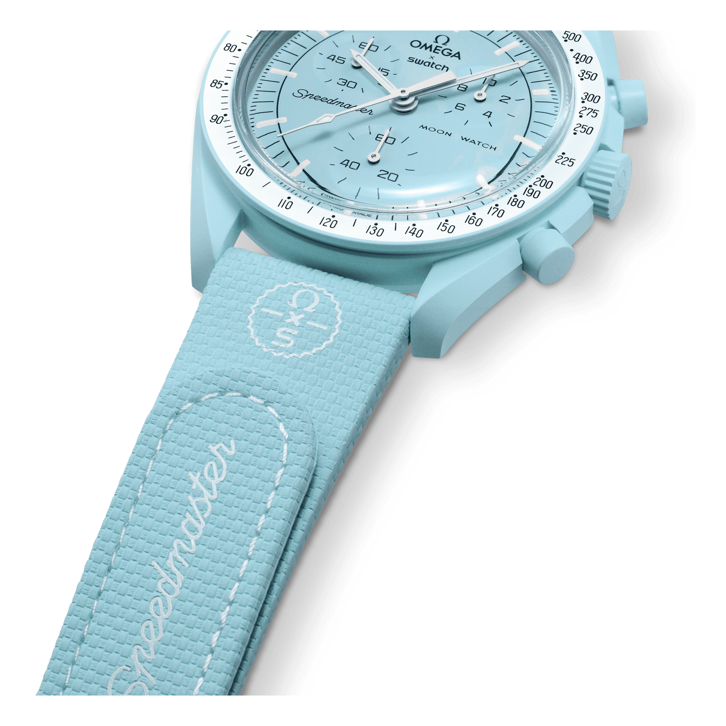 SWATCH X OMEGA BIOCERAMIC MOONSWATCH BLUE WHITE STRAPS