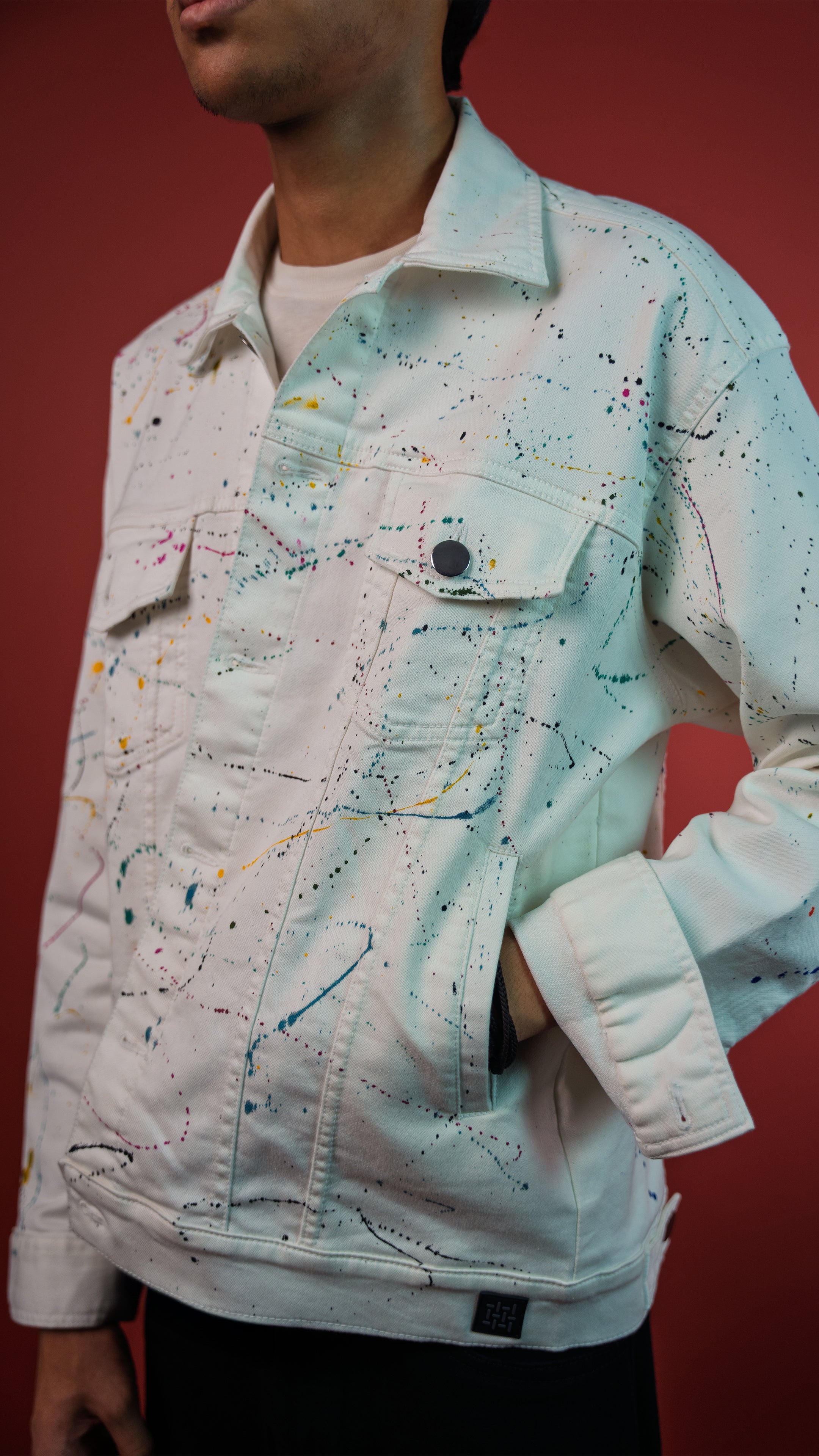 WHITE DENIM MEN'S JACKET