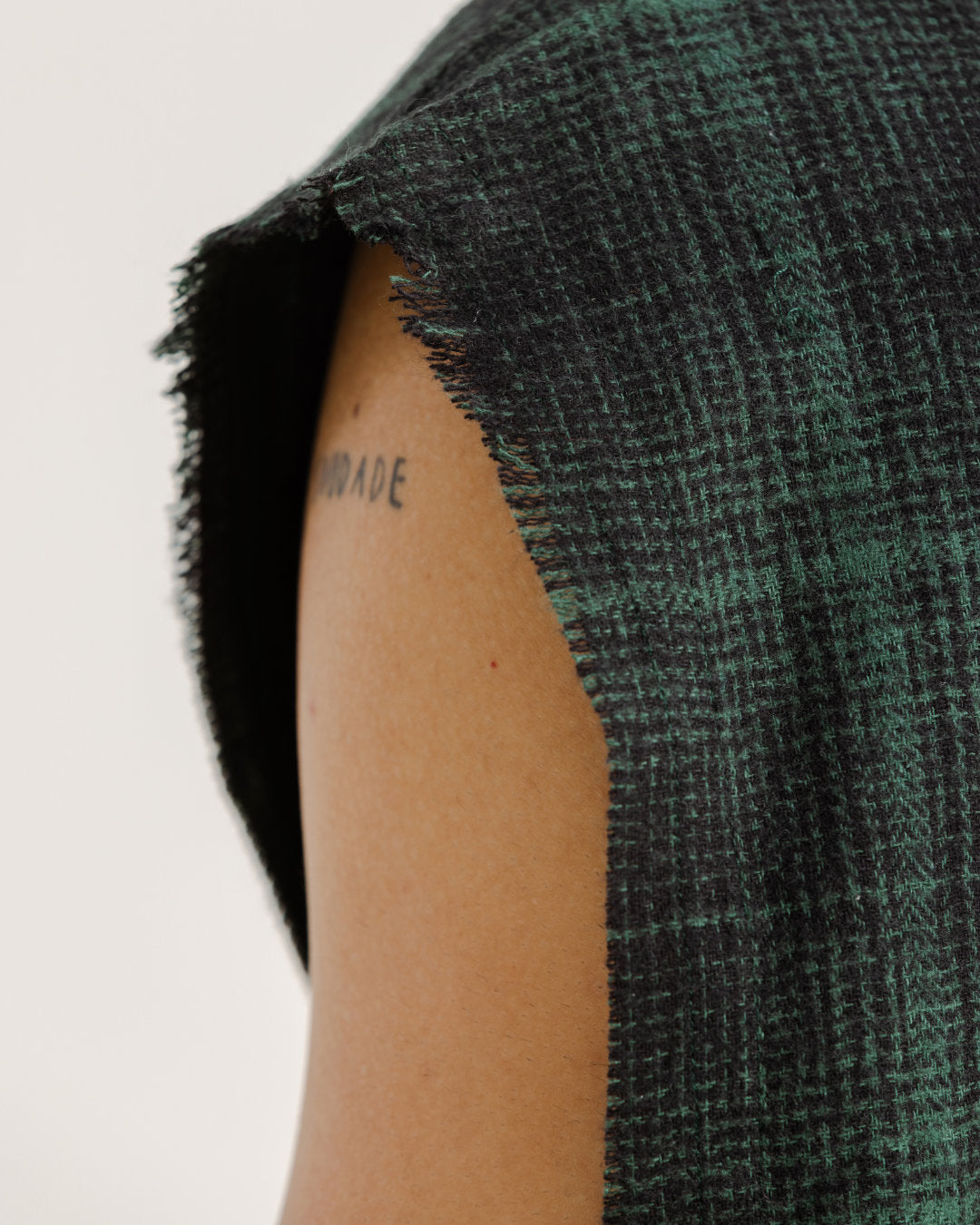 Shredded Checks - Forest Grid - Evrhood shredded sleeveless check shirt