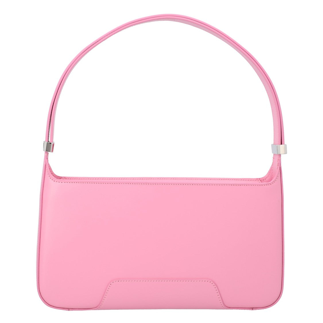 Compact Pink Calfskin Shoulder Bag With Prominent Logo