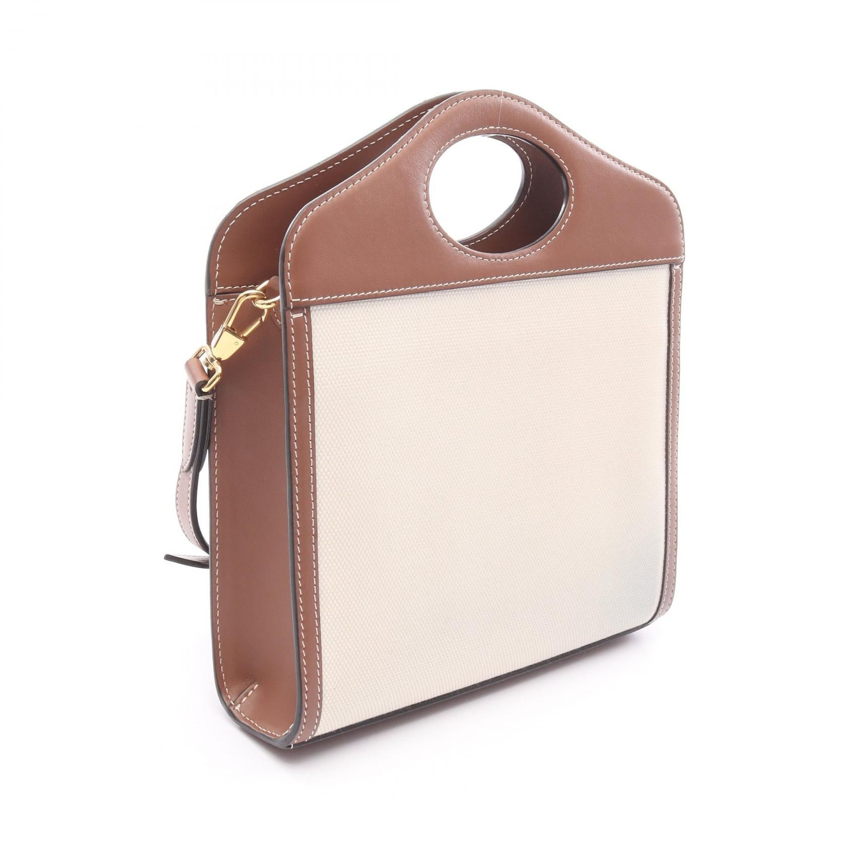 Burberry Leather Canvas Handbag