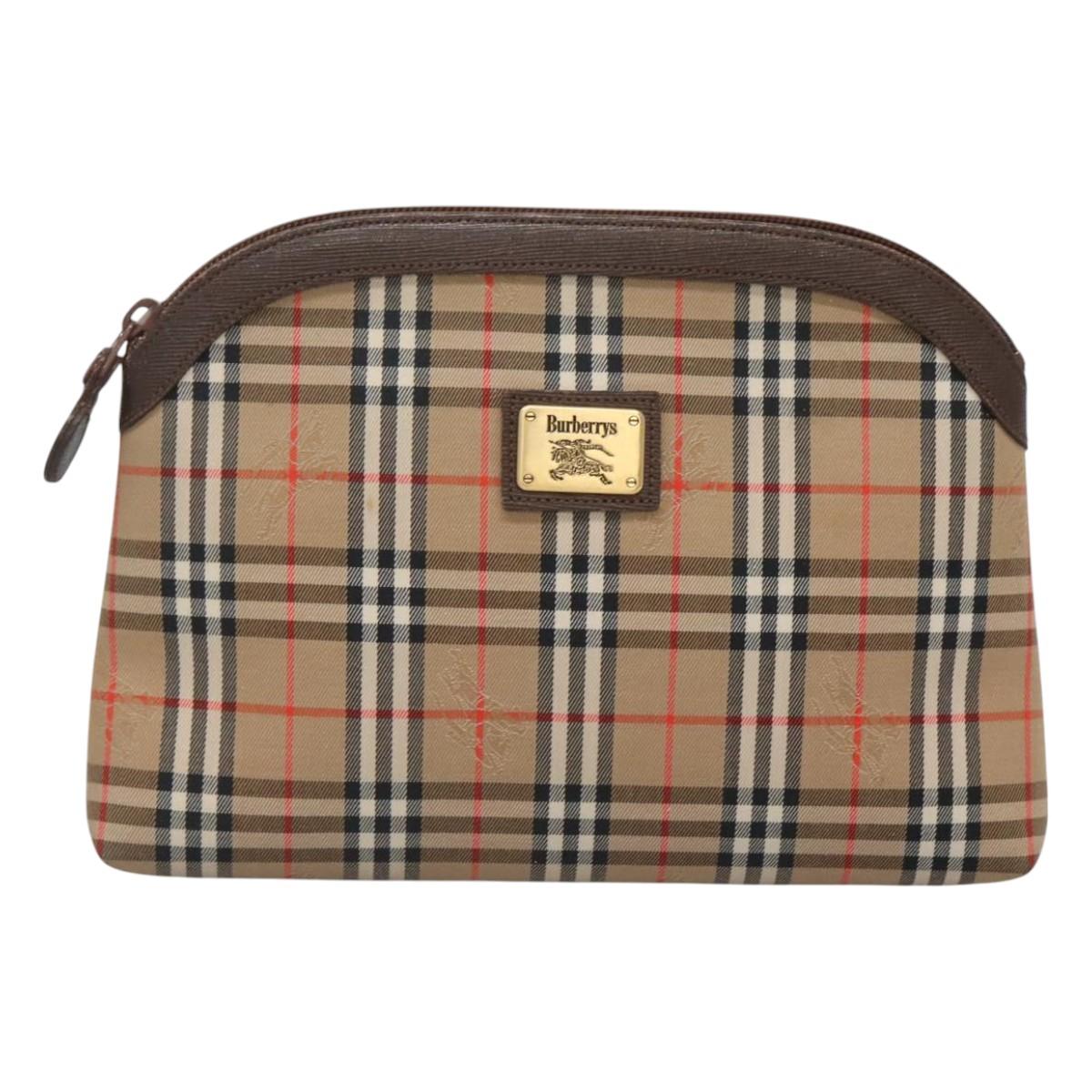 Burberry Haymarket Canvas Clutch Bag (Pre-Owned)