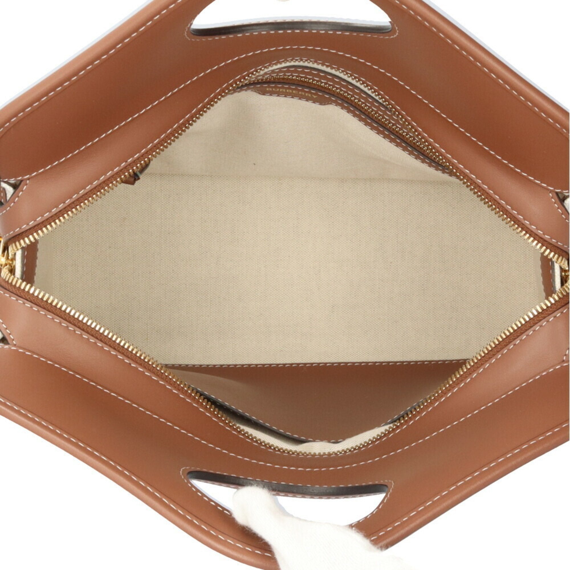 Burberry Canvas Leather Shoulder Bag (Pre-Owned)