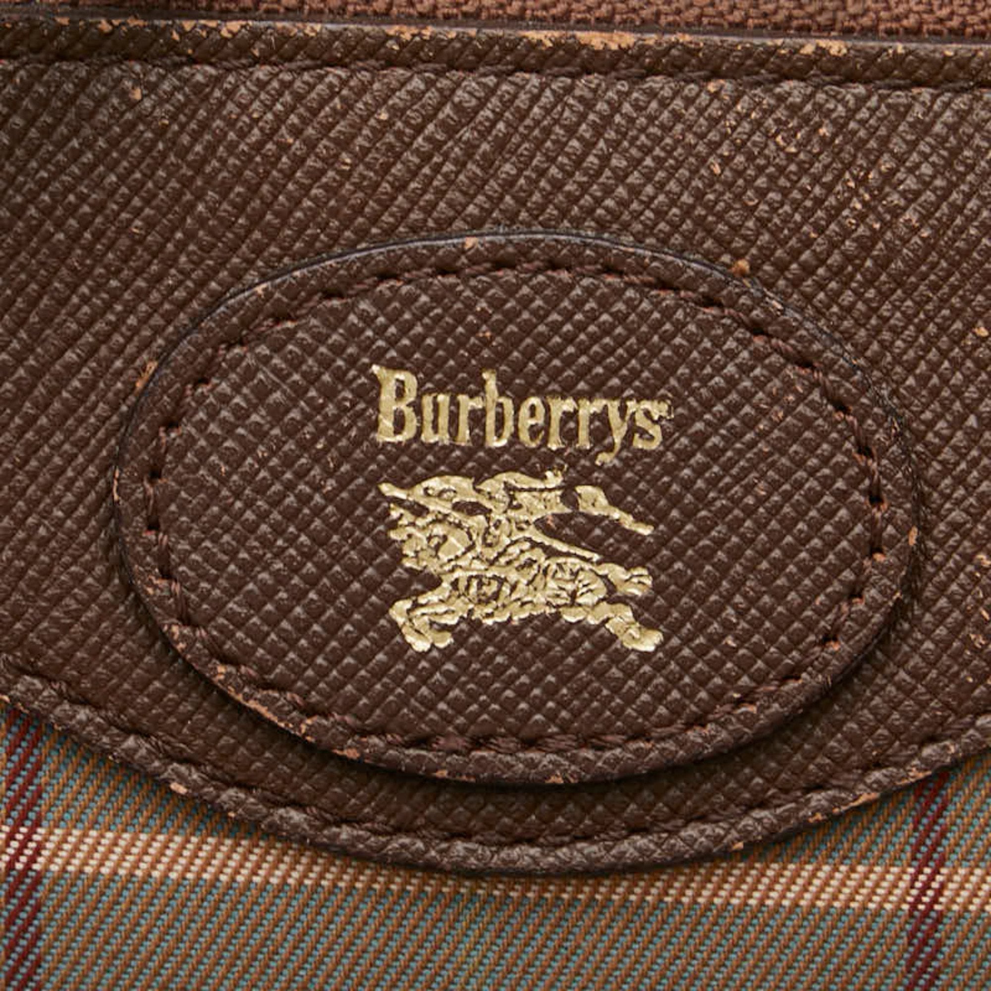 Burberry Canvas Leather Shoulder Bag (Pre-Owned)