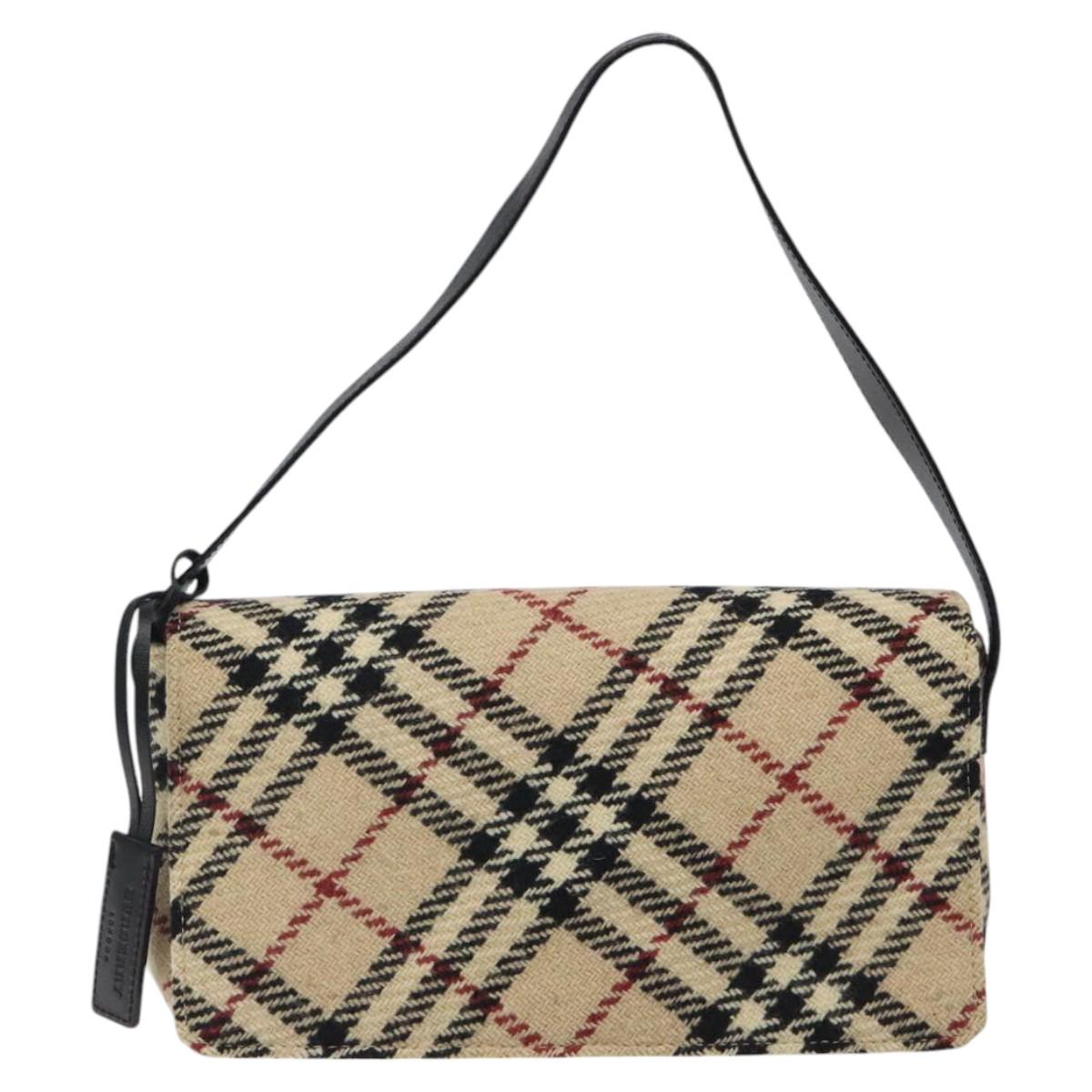 Burberry Nova Check Wool Shoulder Bag (Pre-Owned)