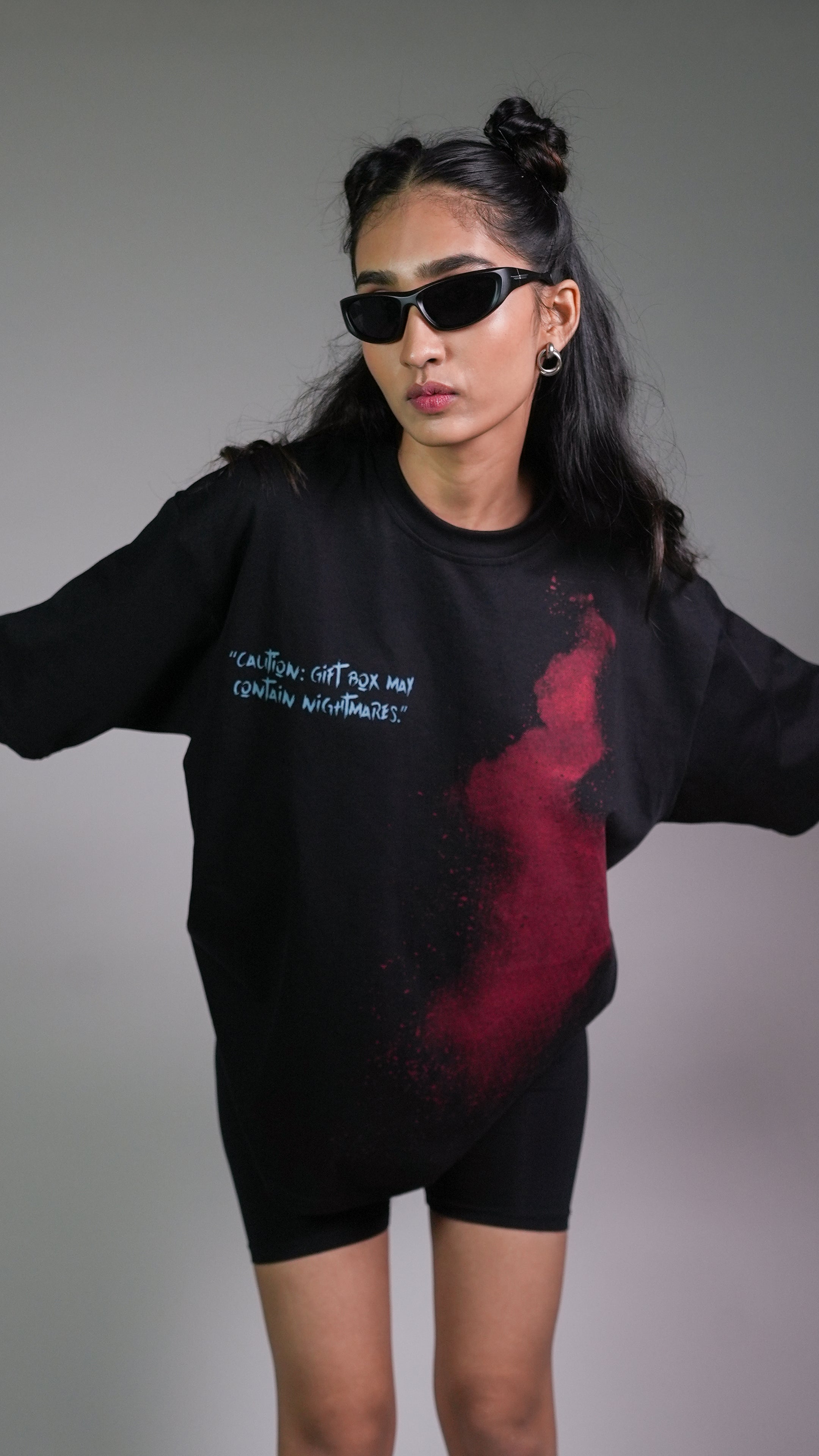 DARK SECRET BLACK WOMEN’S OVERSIZED T-SHIRT