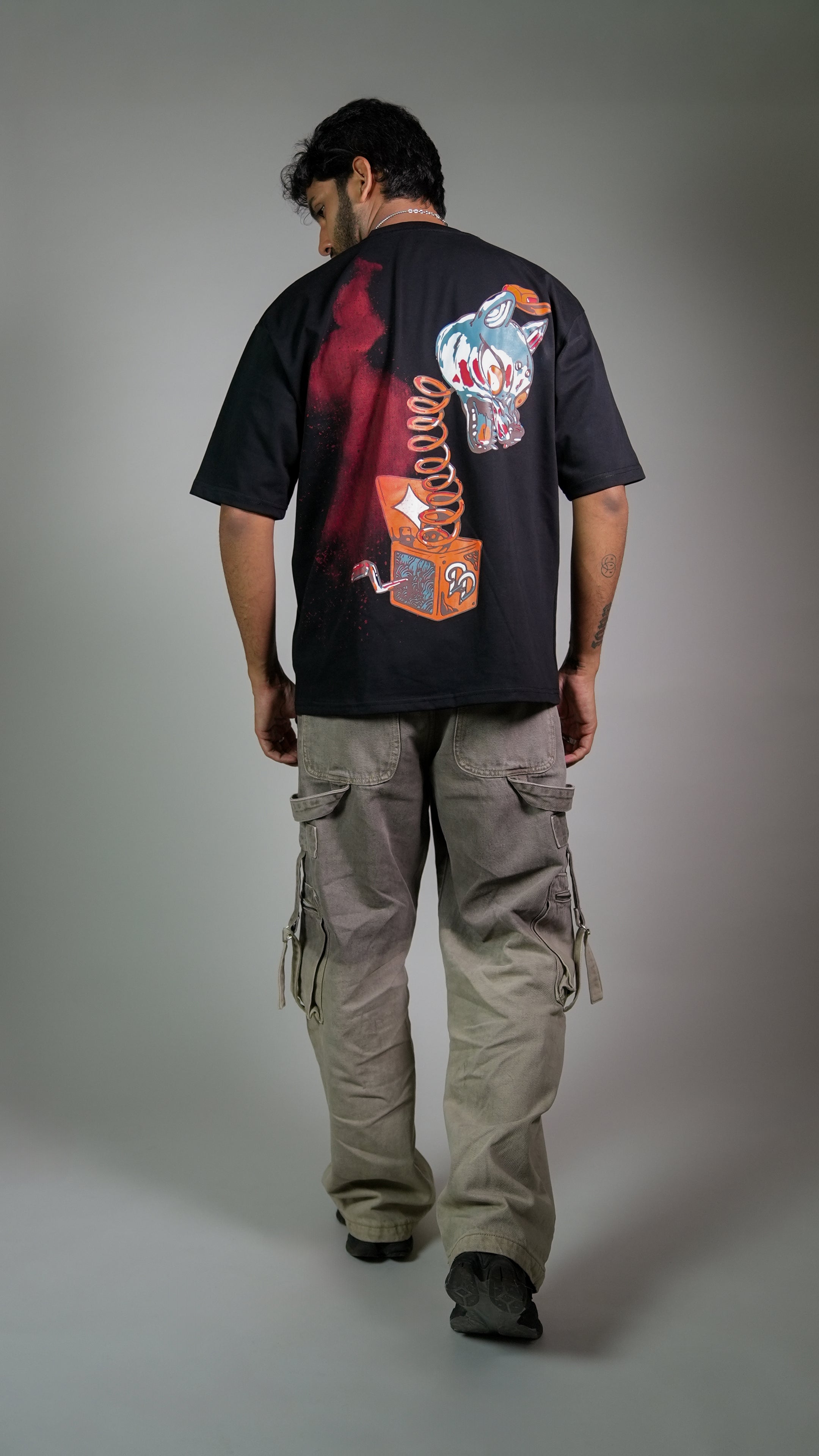 DARK SECRET BLACK MEN’S OVERSIZED T-SHIRT
