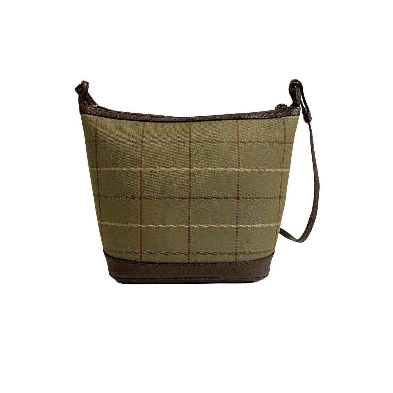 Burberry Leather Canvas Shadow Horse Logo Shoulder Bag
