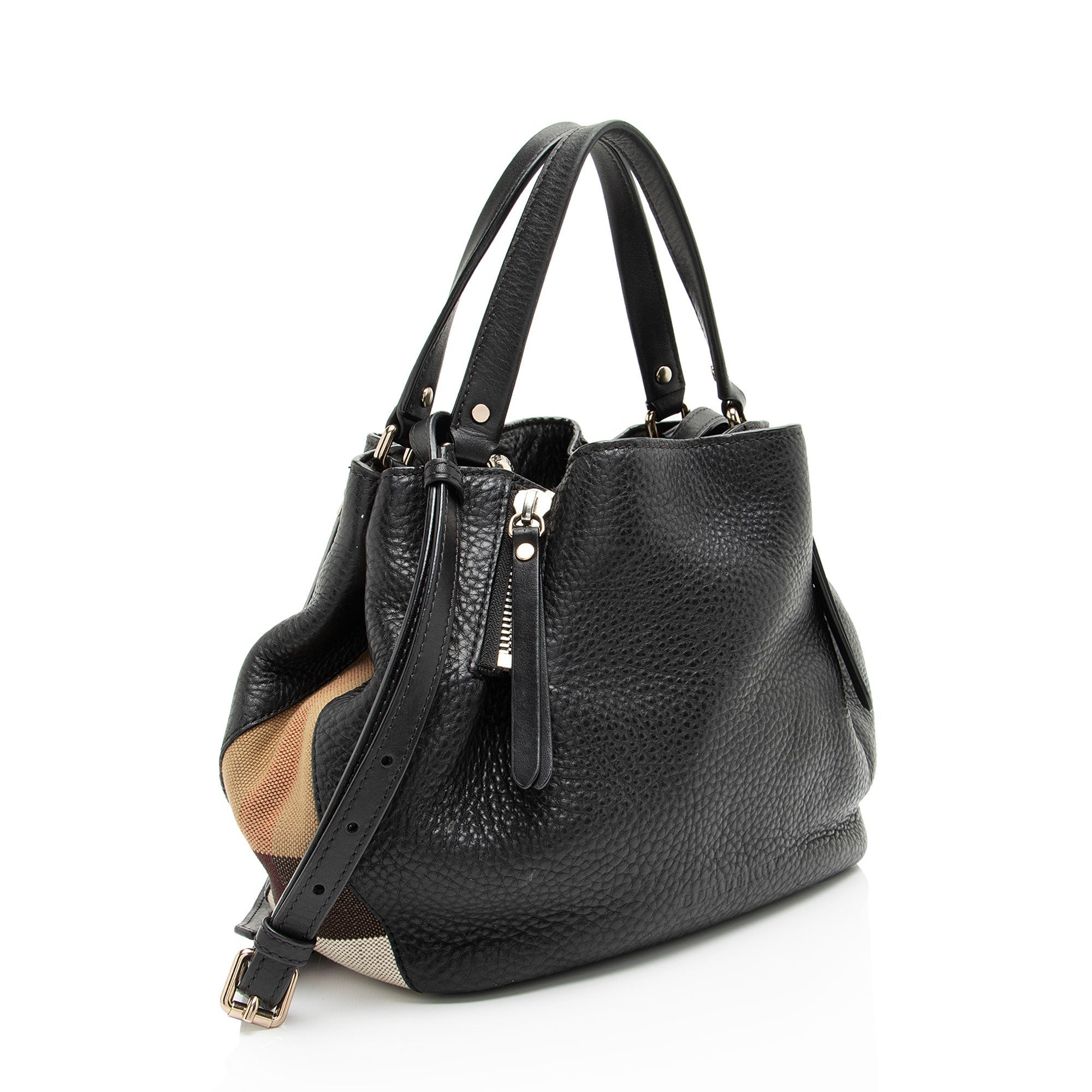 Burberry Calfskin House Check Maidstone Small Shoulder Bag