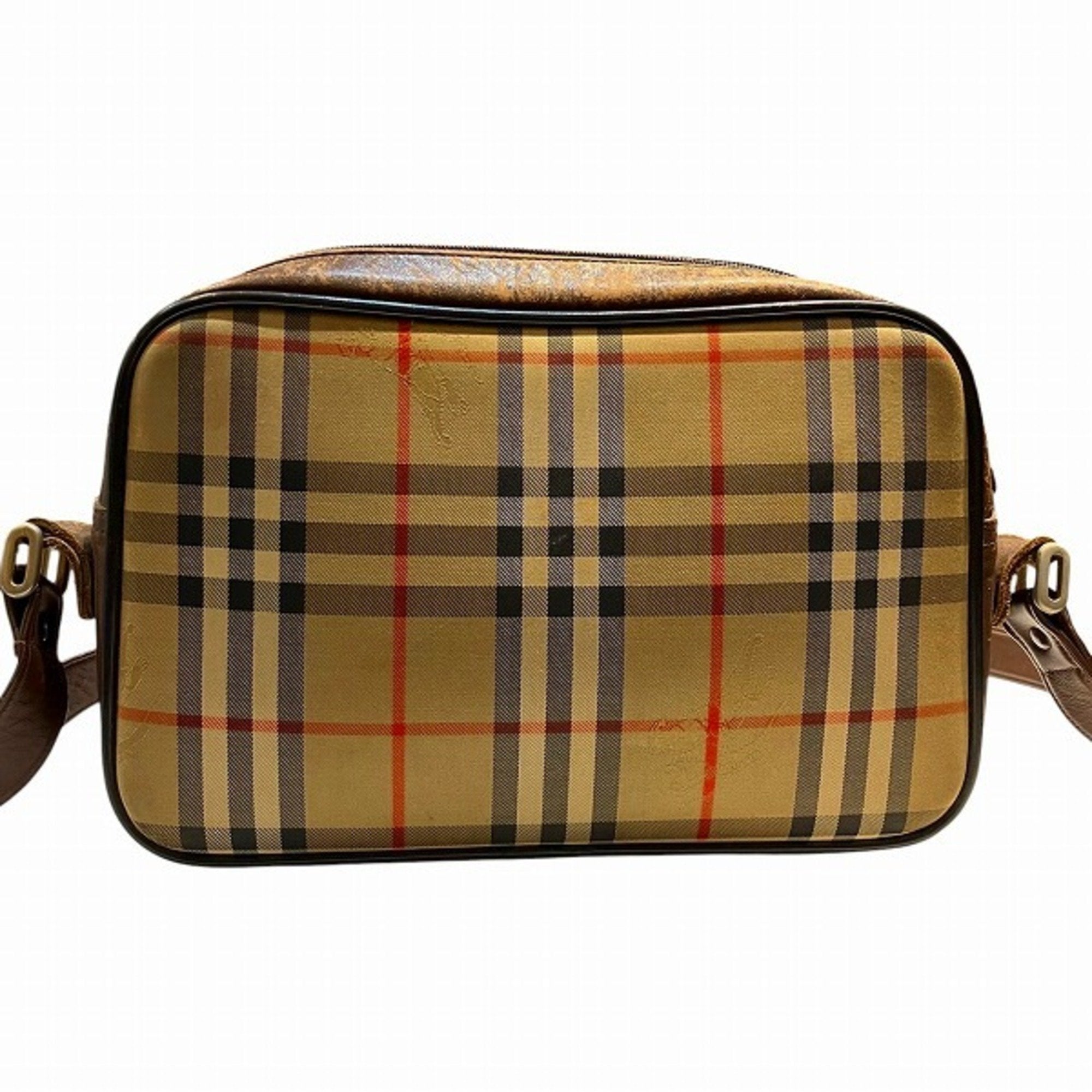 Burberry Canvas Leather Shoulder Bag (Pre-Owned)