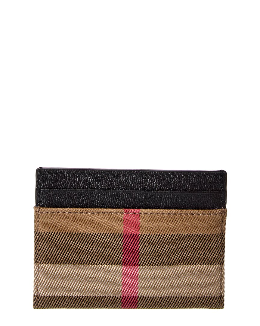 Burberry Check Canvas & Leather Card Case