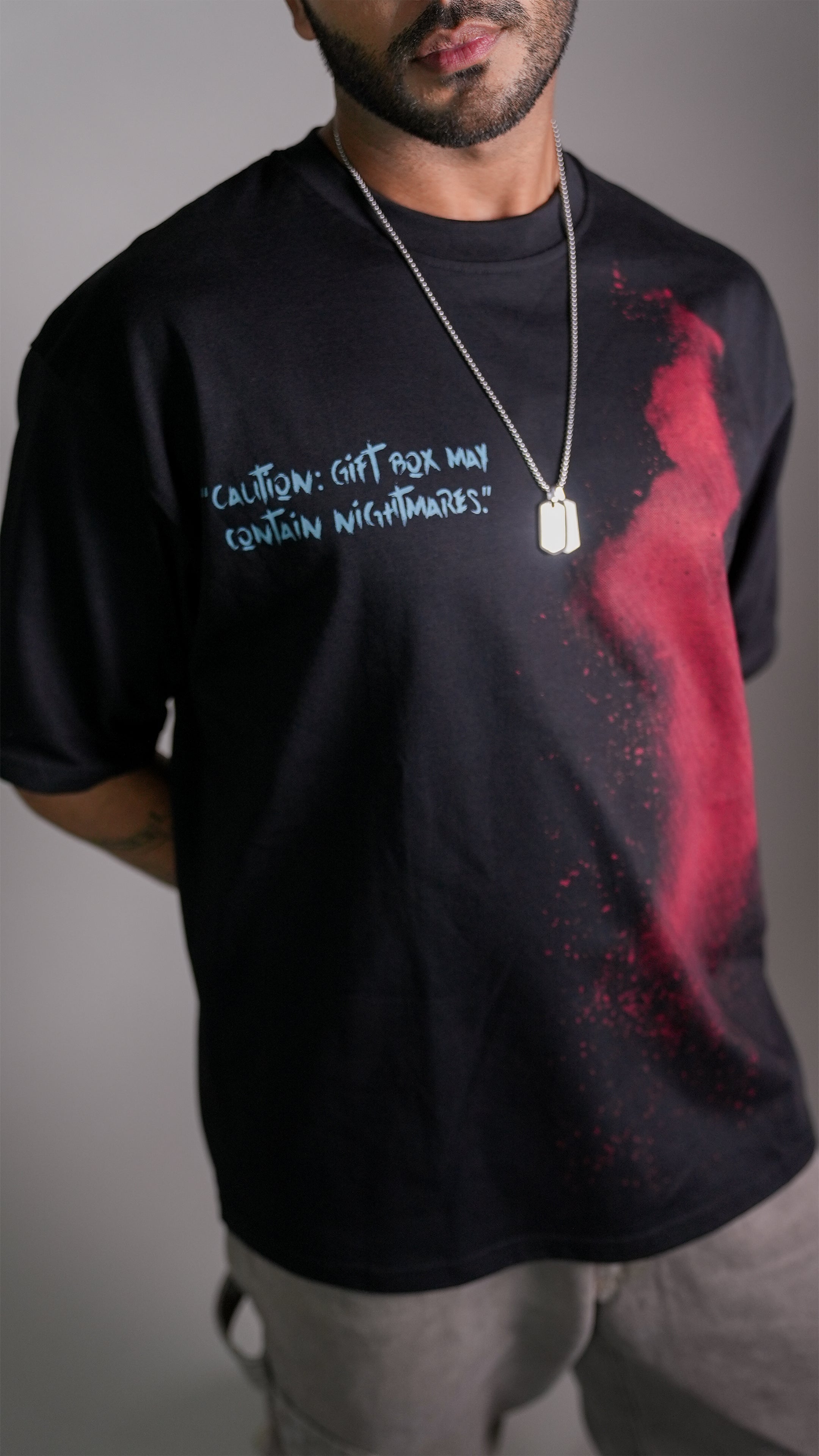 DARK SECRET BLACK MEN’S OVERSIZED T-SHIRT