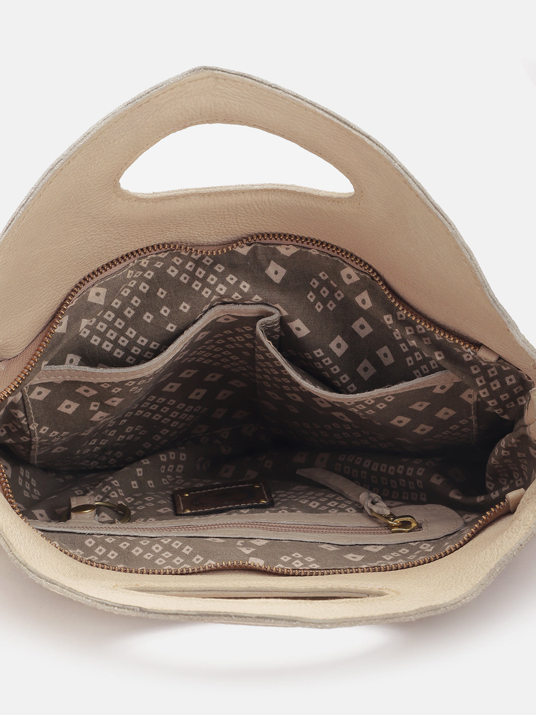 Art N Vintage Glory: Beige Leather Crossbody & handbag