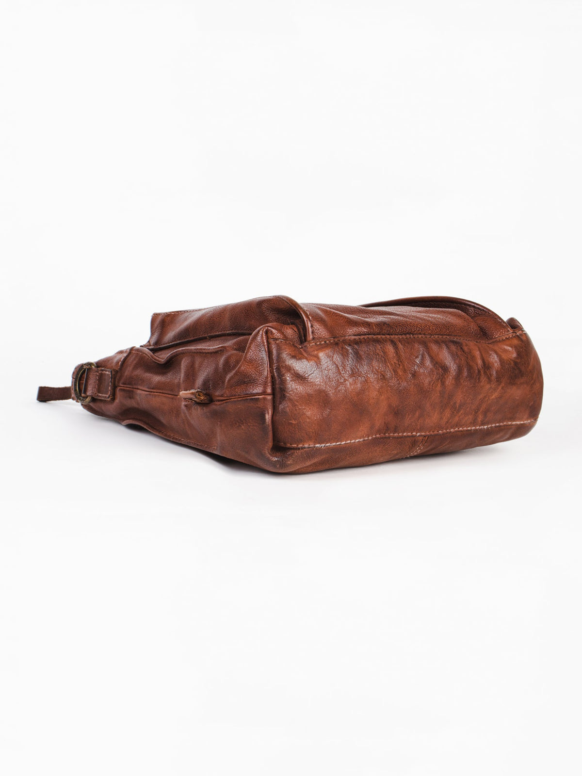 Gabriel :Cognac Veg Tanned Washed Leather Crossbody Bag by art n vintage