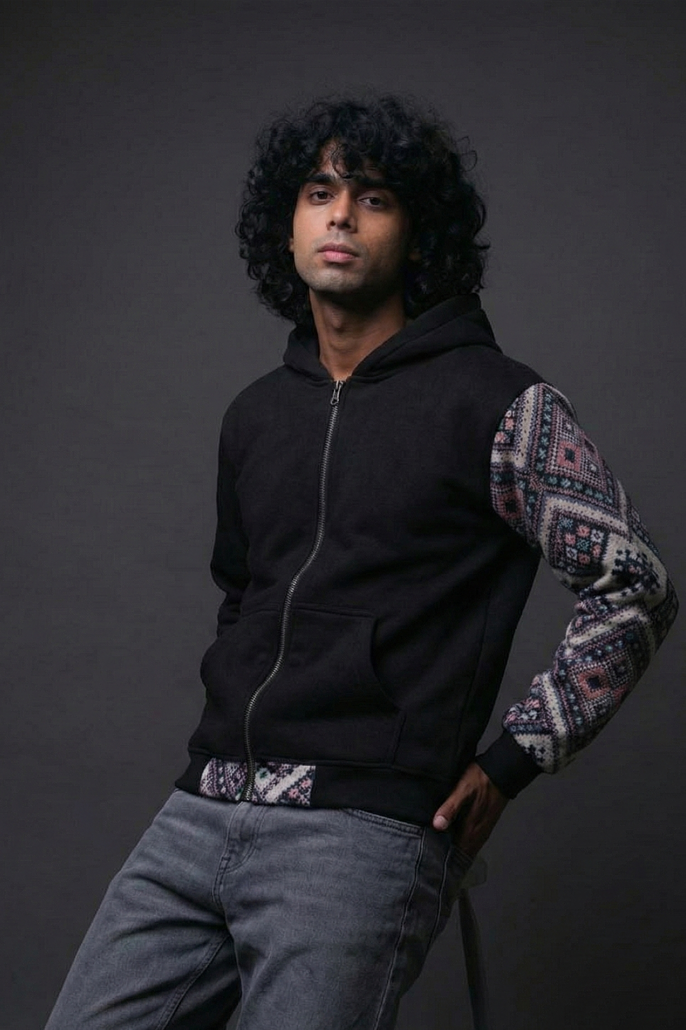 Sullitt One Sleeve Jacquard Hoodie