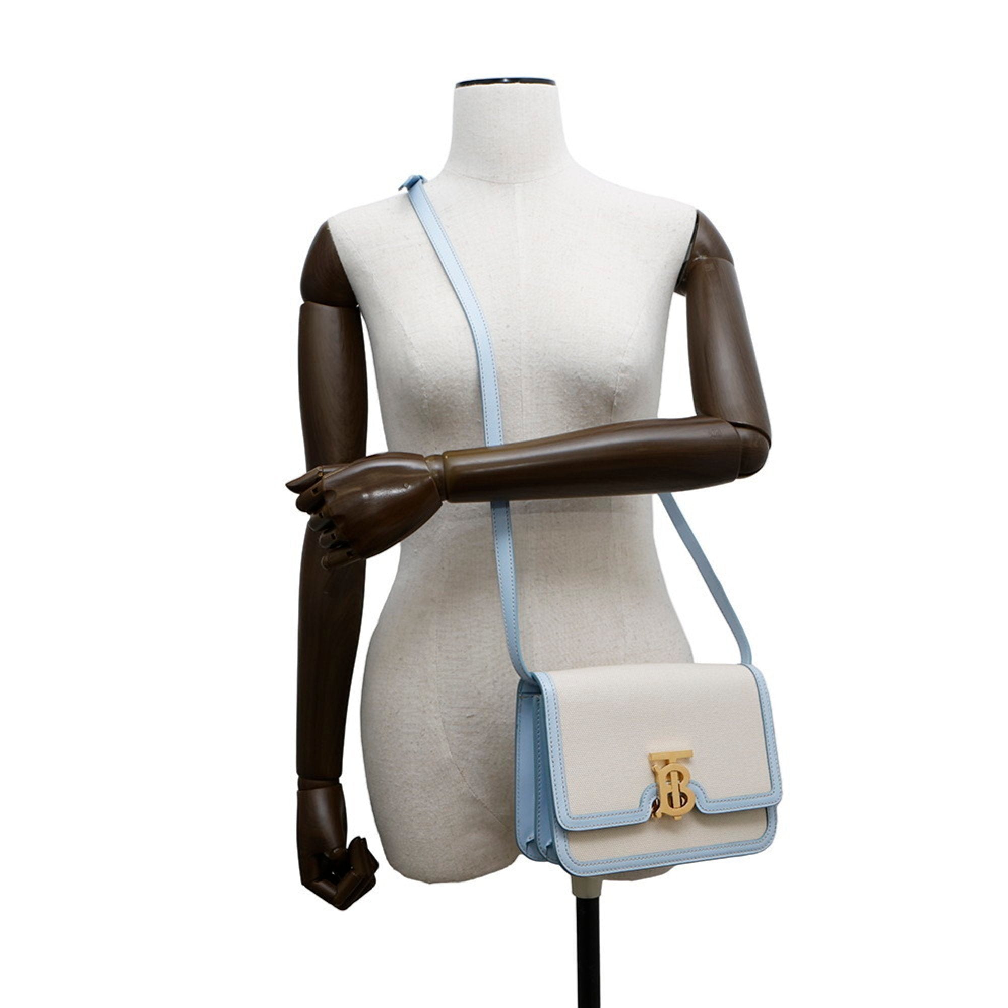 Burberry blue Canvas Leather Shoulder Bag (Pre-Owned)