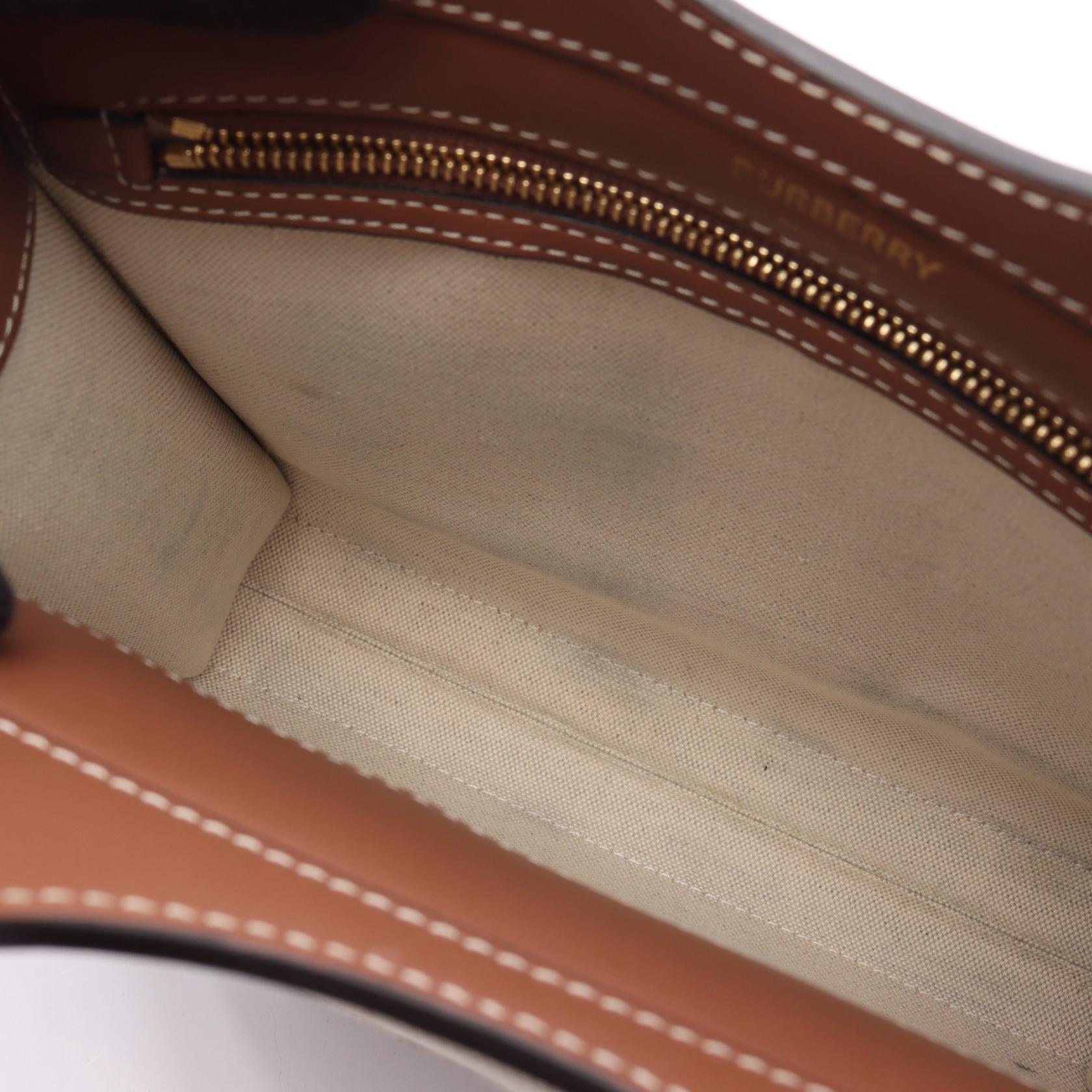 Burberry Leather Canvas Handbag