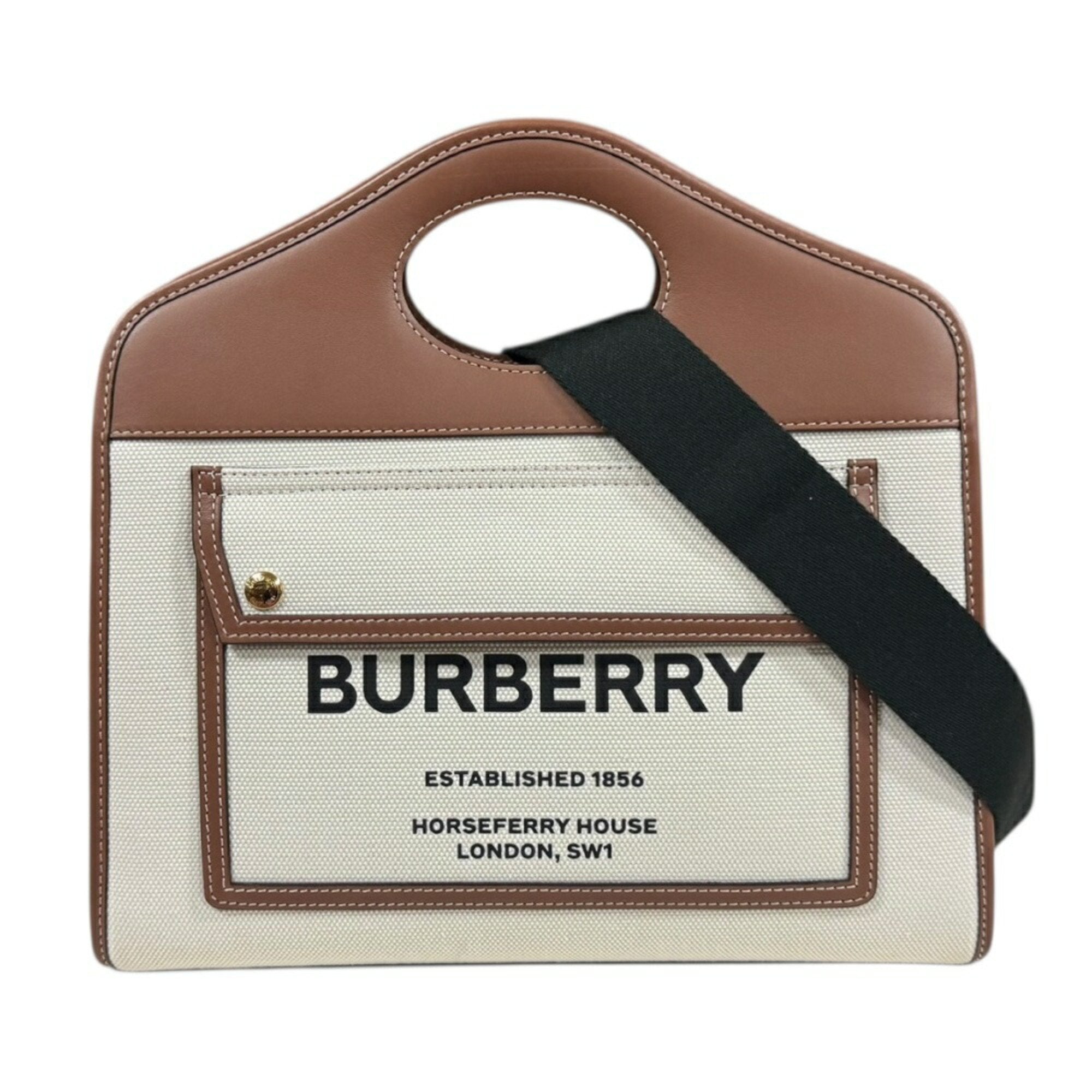 Burberry Canvas Leather Shoulder Bag (Pre-Owned)