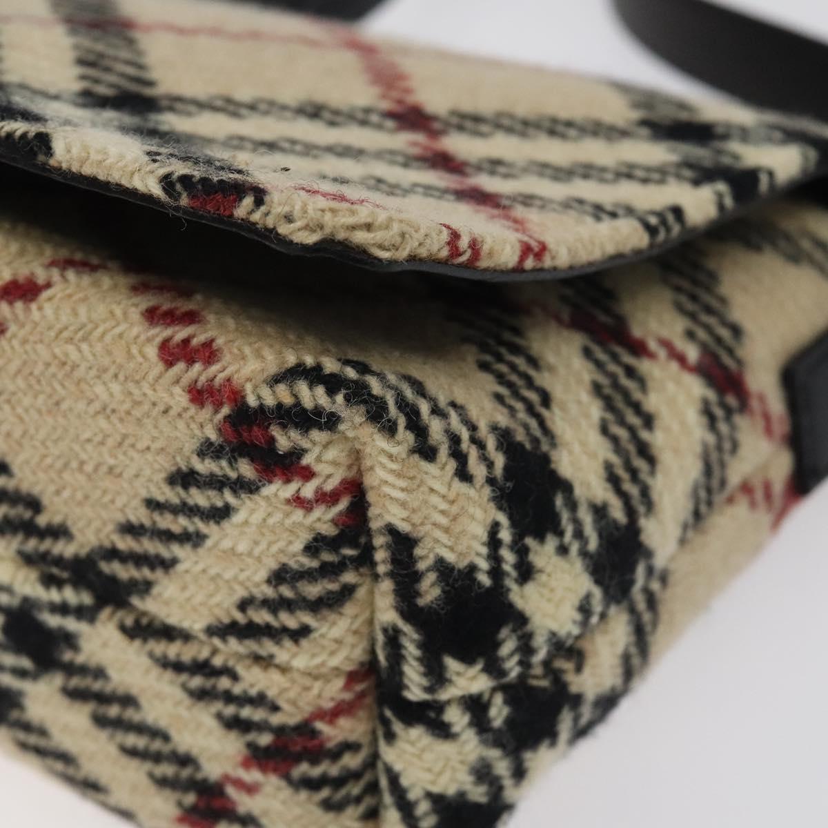 Burberry Nova Check Wool Shoulder Bag (Pre-Owned)