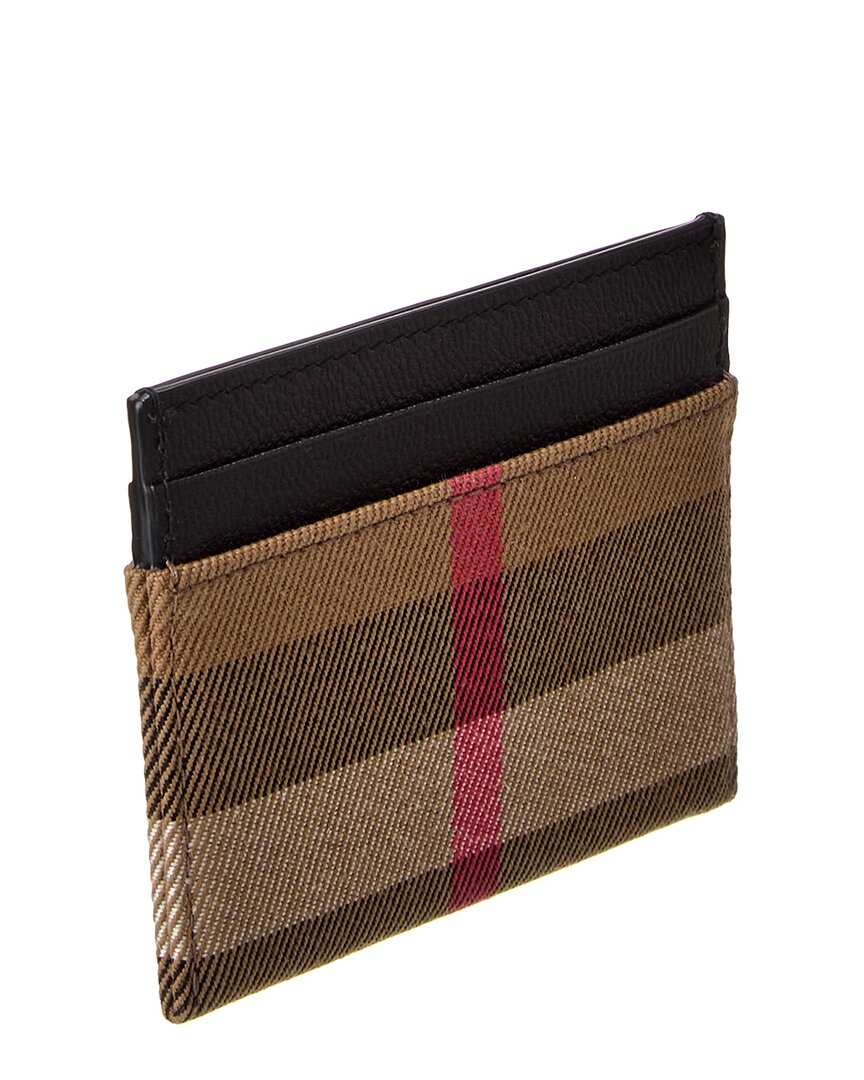 Burberry Check Canvas & Leather Card Case