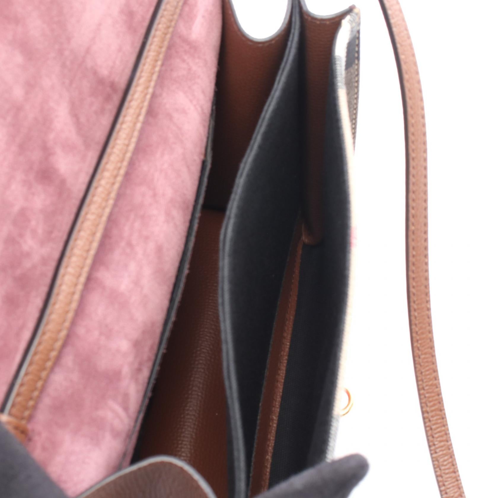 Burberry Nova Check Canvas Leather Shoulder Bag