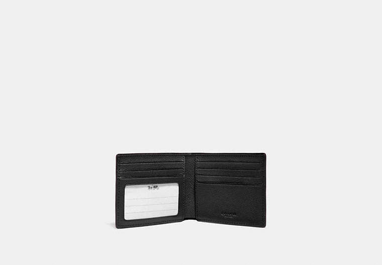 COACH®,Id Billfold Wallet,Leather,Bi Fold,Casual,Black,Inside View,Top View