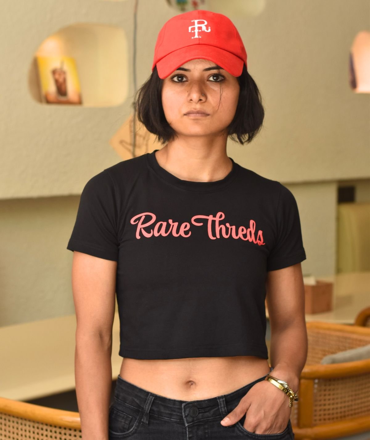 Rare Threds Crop Tee – Black Edition