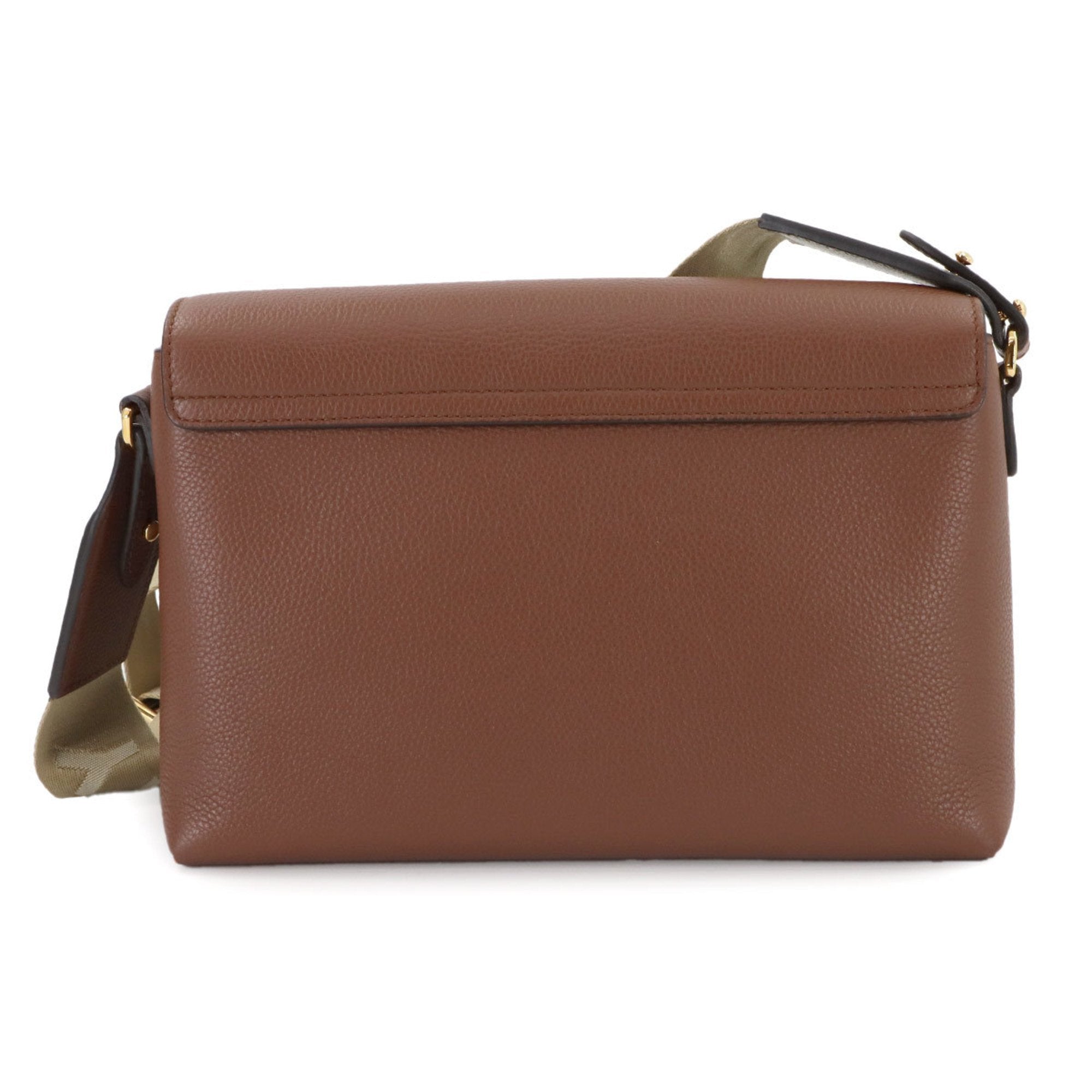 Burberry Leather Canvas Shoulder Bag (Pre-Owned)