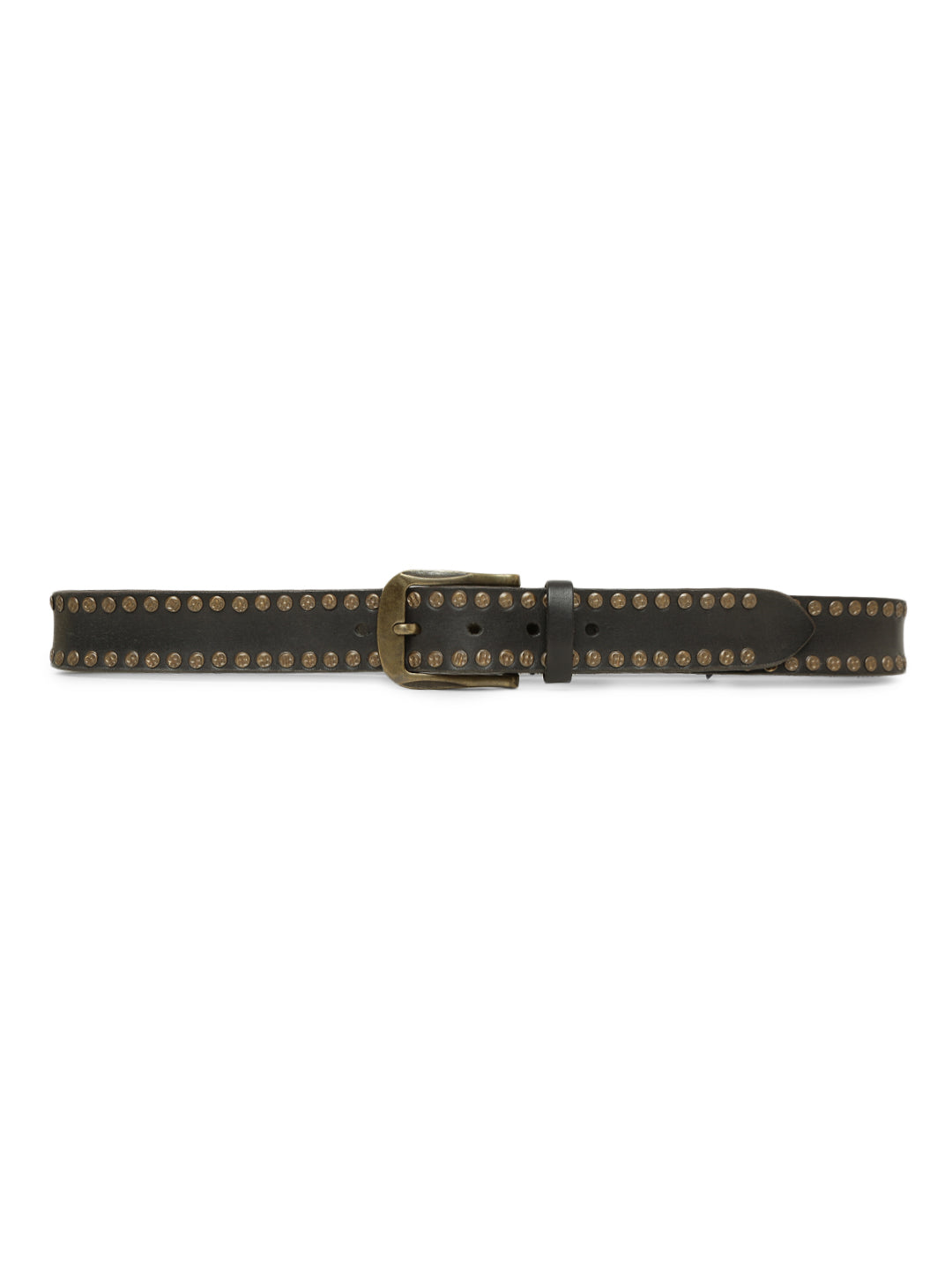 Rustic Rebel: Black Genuine Leather Studded Men's Belt - Stylish & Durable by Art N Vintage