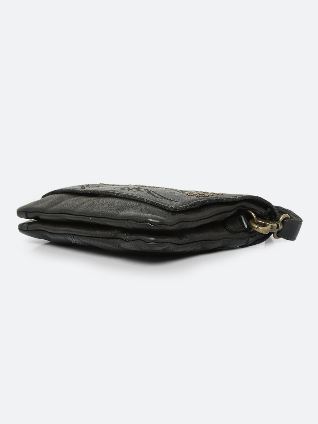 Teresa: Oak Leather Floral Laser Etched Crossbody Bag