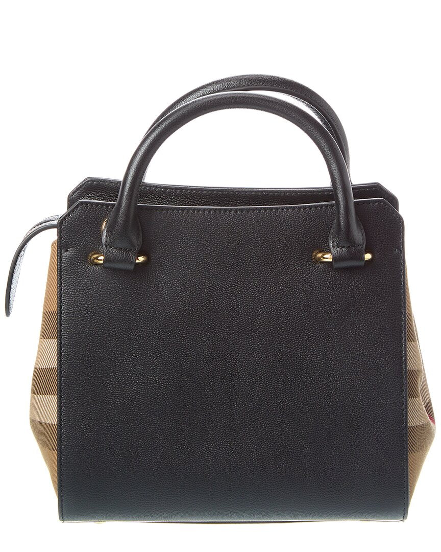 Burberry Banwell Small Check Canvas & Leather Satchel