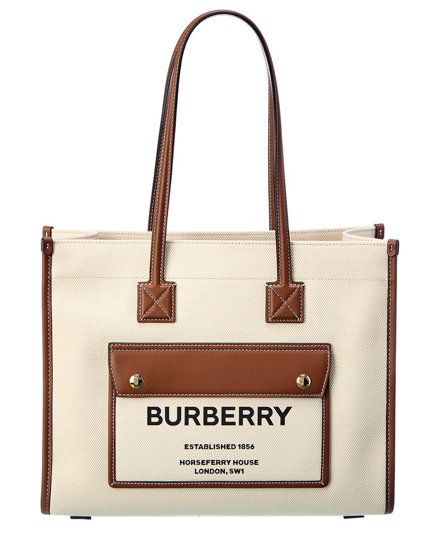 Burberry Freya Small Canvas & Leather Tote