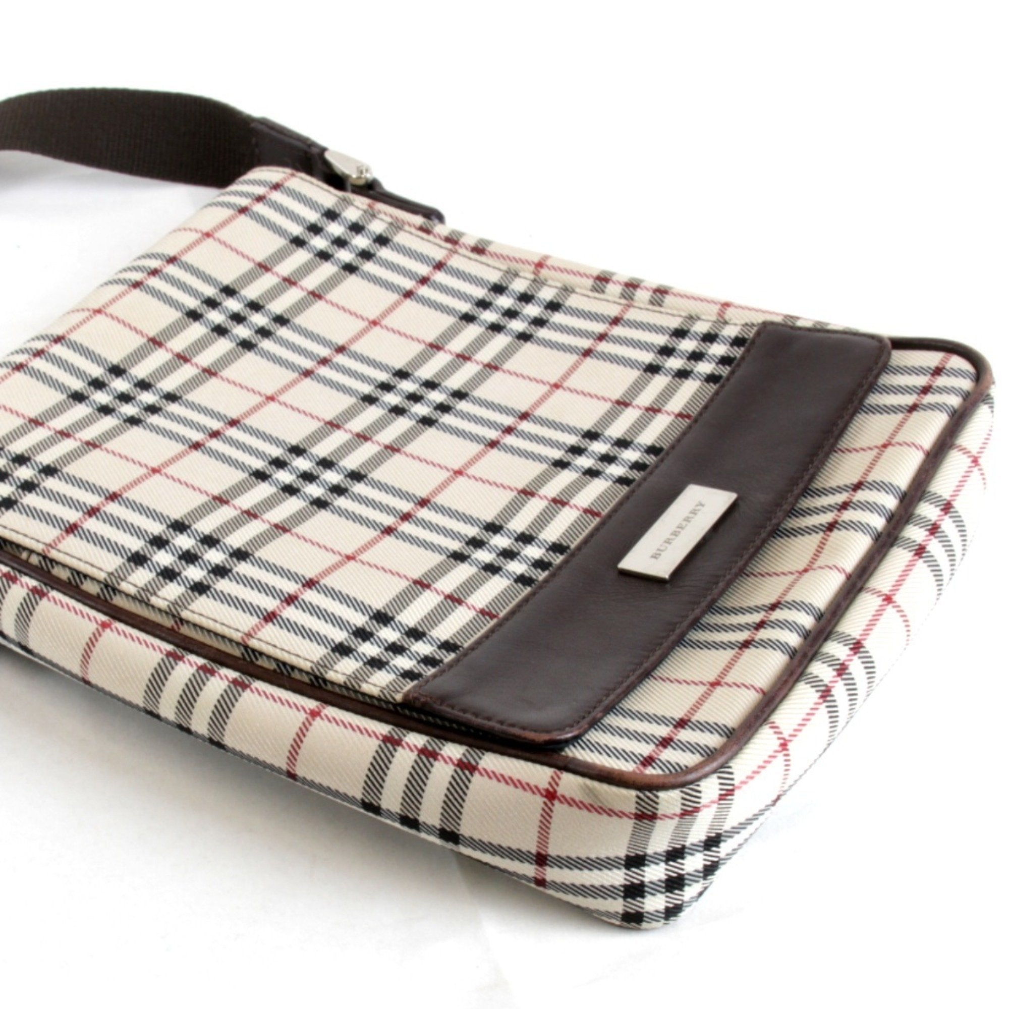 Burberry Canvas Leather Shoulder Bag (Pre-Owned)