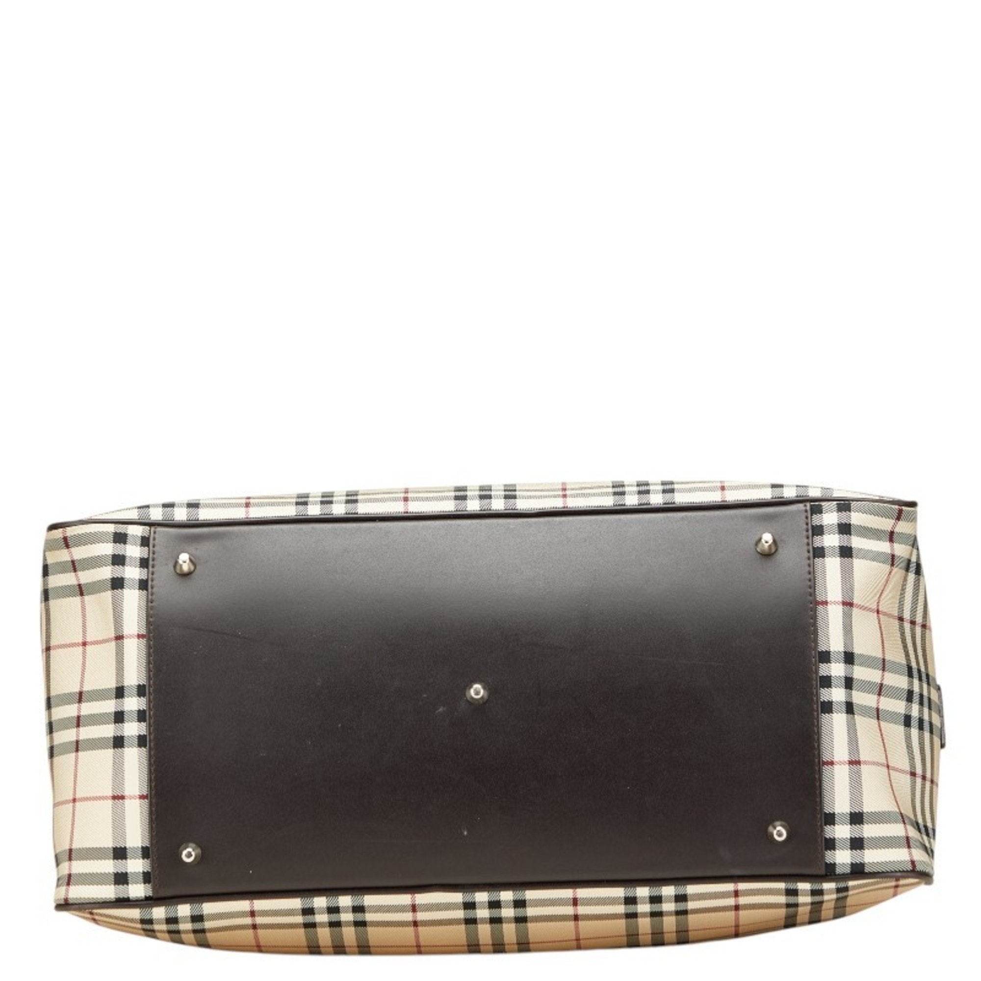 Burberry Canvas Leather Boston Bag Shoulder Bag (Pre-Owned)