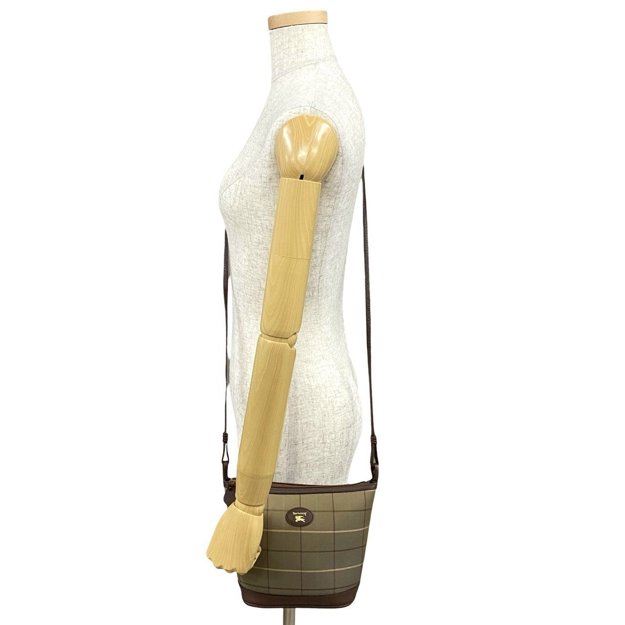 Burberry Leather Canvas Shadow Horse Logo Shoulder Bag
