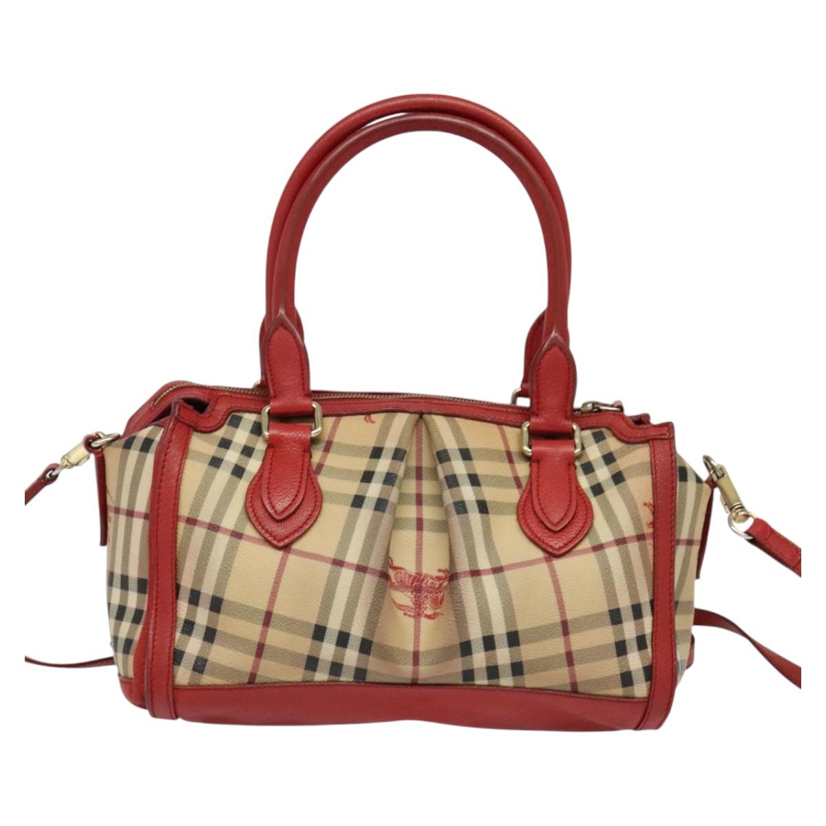 Burberry Haymarket Pvc Handbag (Pre-Owned)