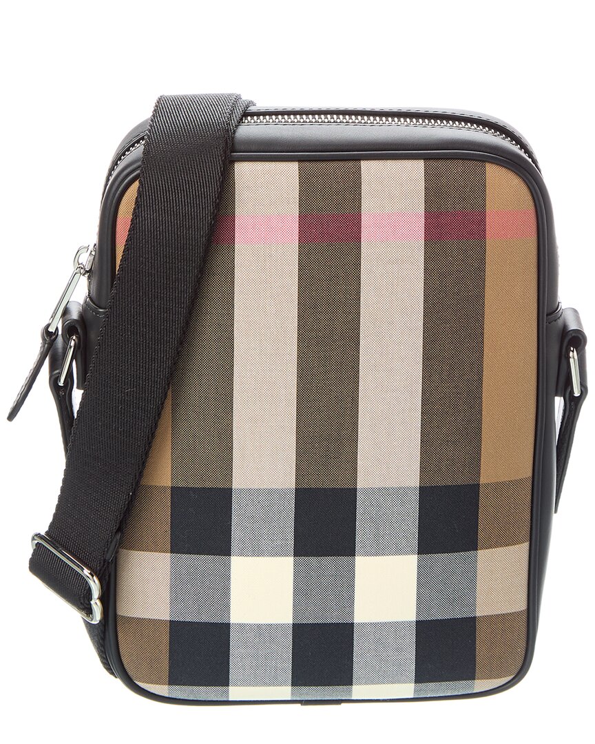 Burberry Check Canvas & Leather Crossbody