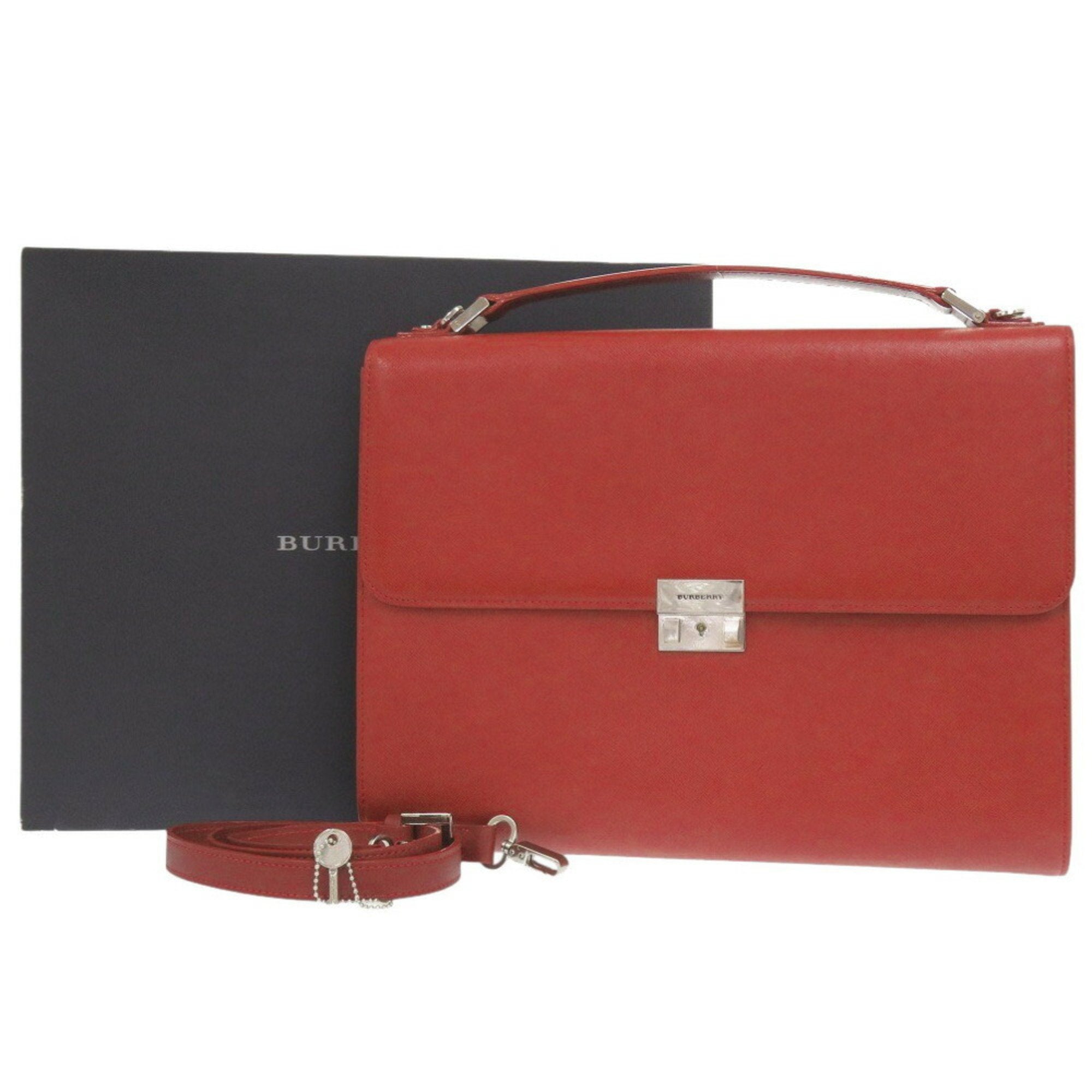 Burberry Leather Handbag Shoulder Bag (Pre-Owned)