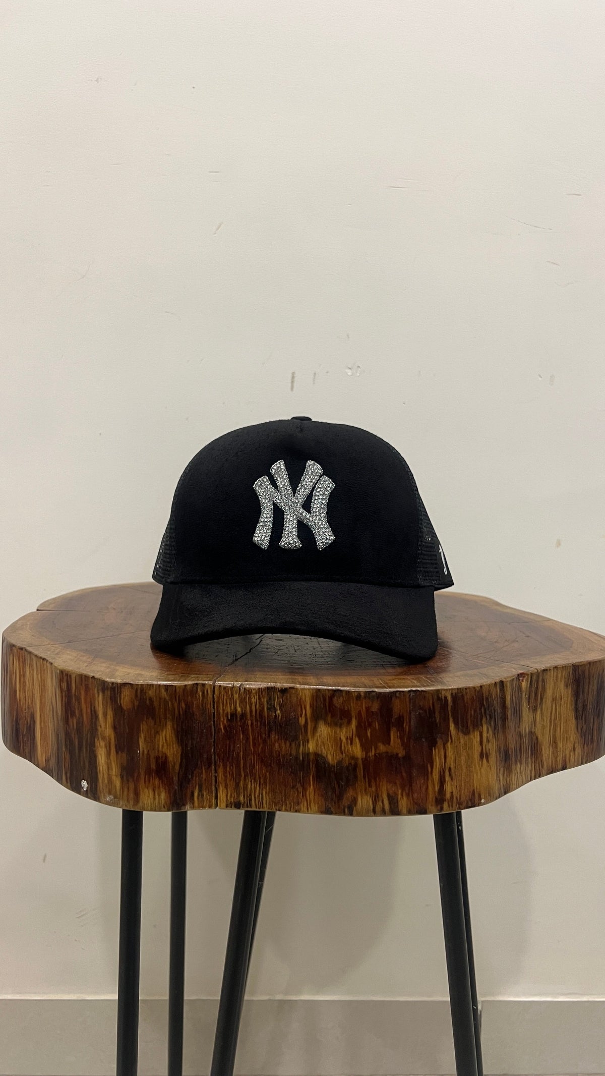 NY Rhinestone - Suede Trucker cap