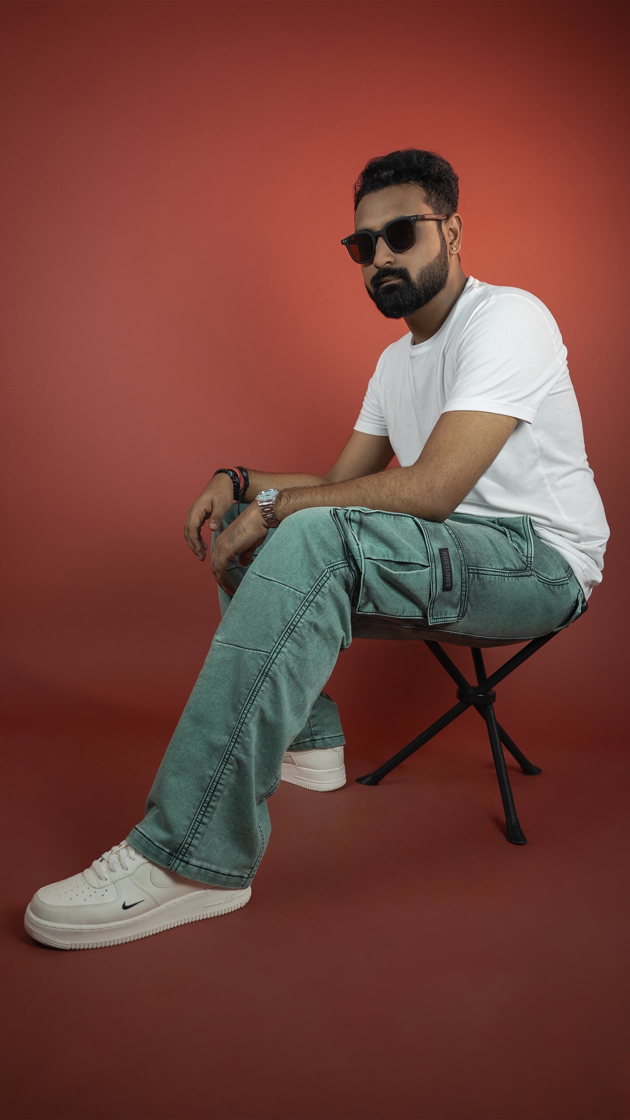 GREEN DENIM MEN'S CARGO