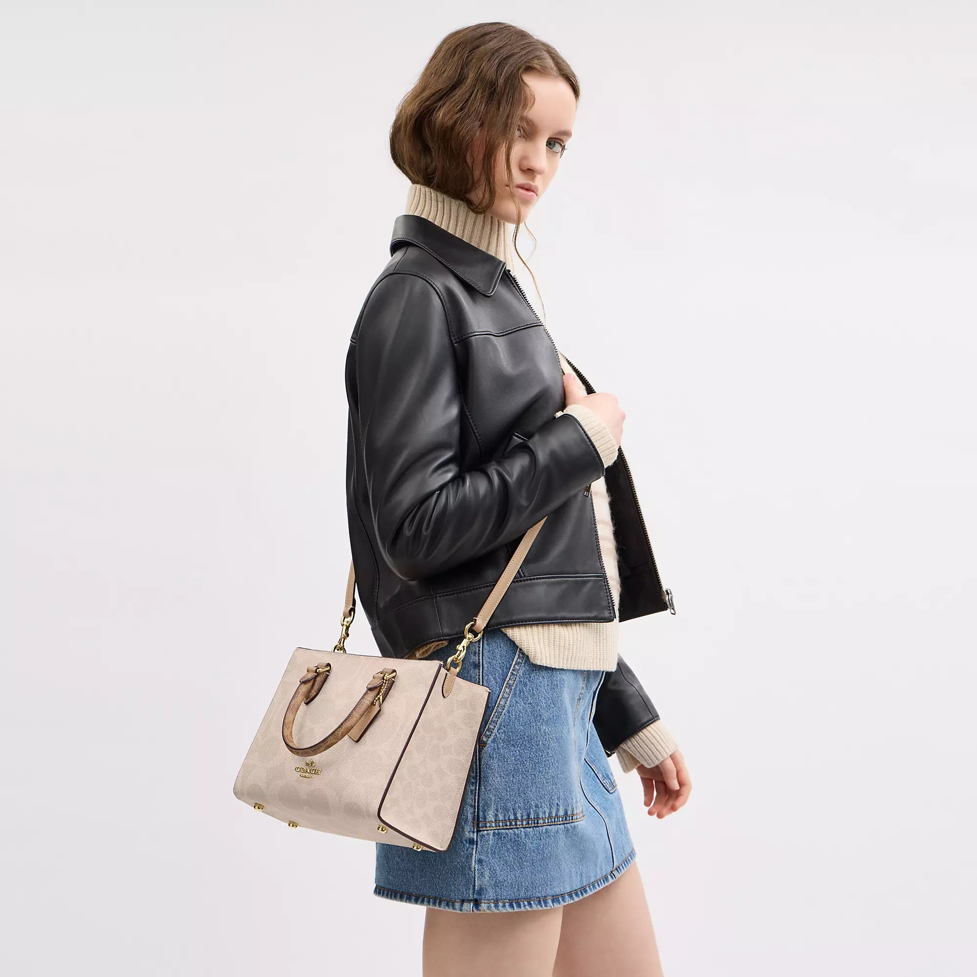 Coach Maggie Small Tote Bag In Blocked Signature Canvas