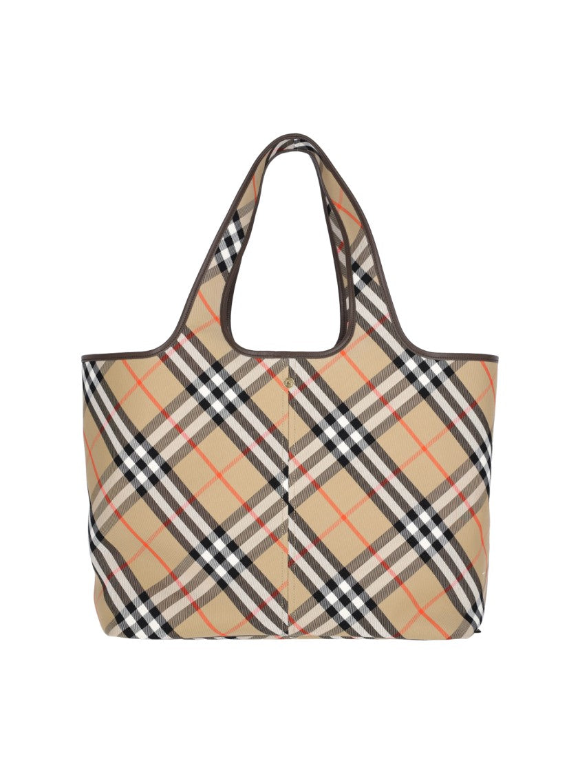 Check' Medium Tote – Beige