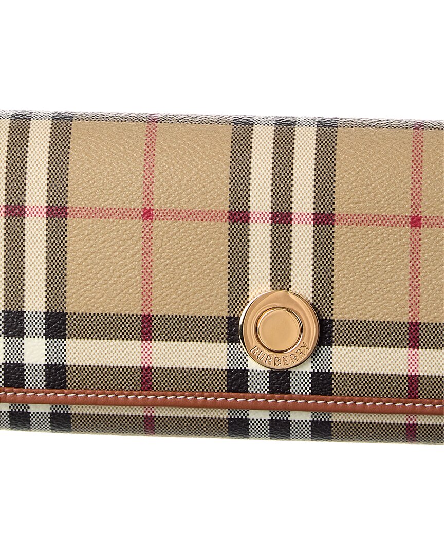 Burberry Check E-Canvas & Leather Wallet