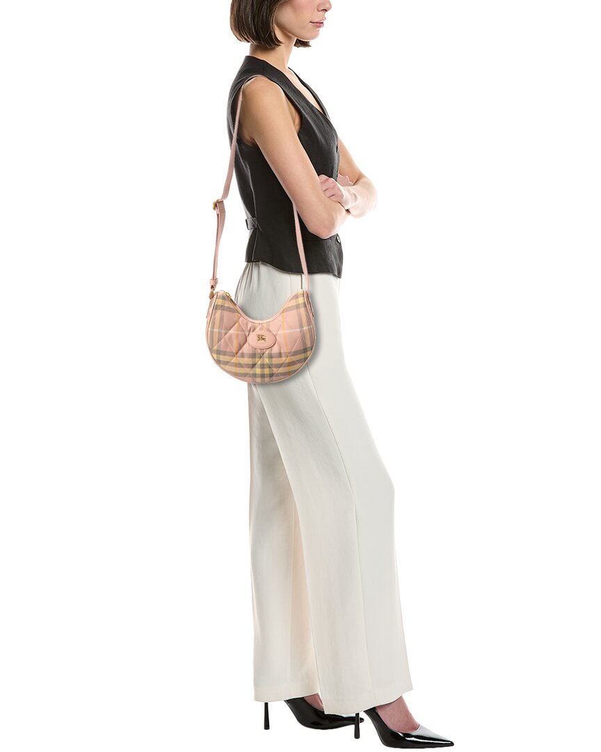 Burberry Horseshoe Check Quilted Canvas Hobo Bag