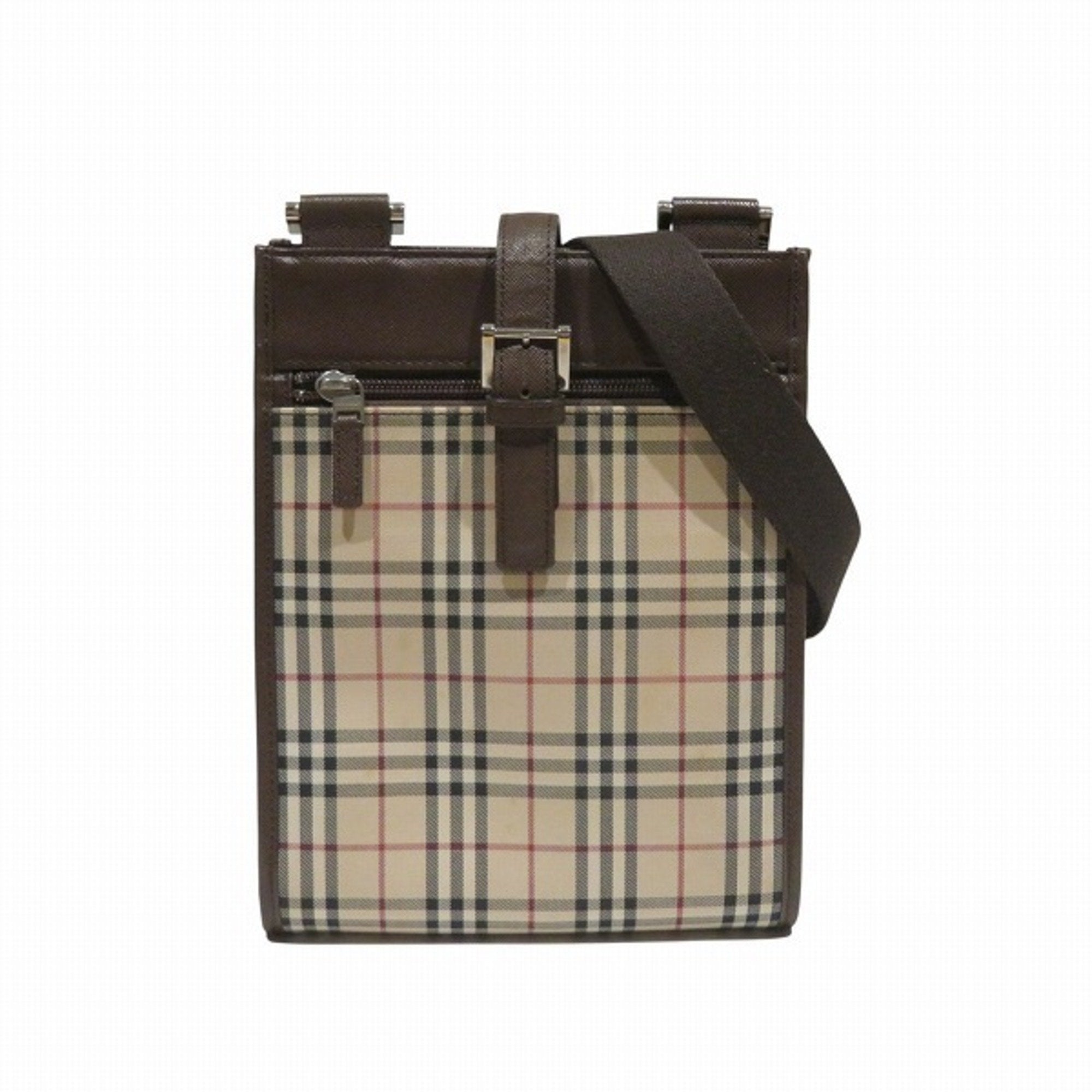 Burberry Canvas Leather Shoulder Bag (Pre-Owned)