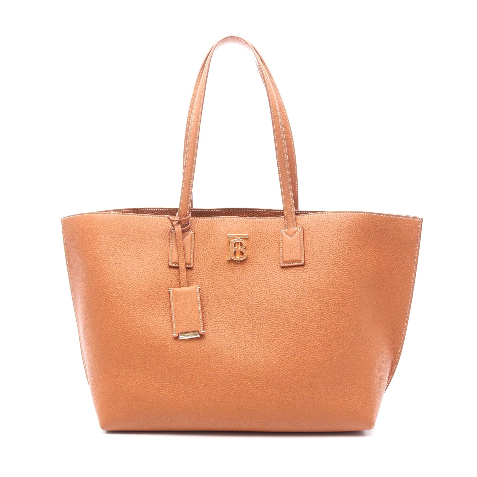 Burberry Leather TB Monogram Tote Bag