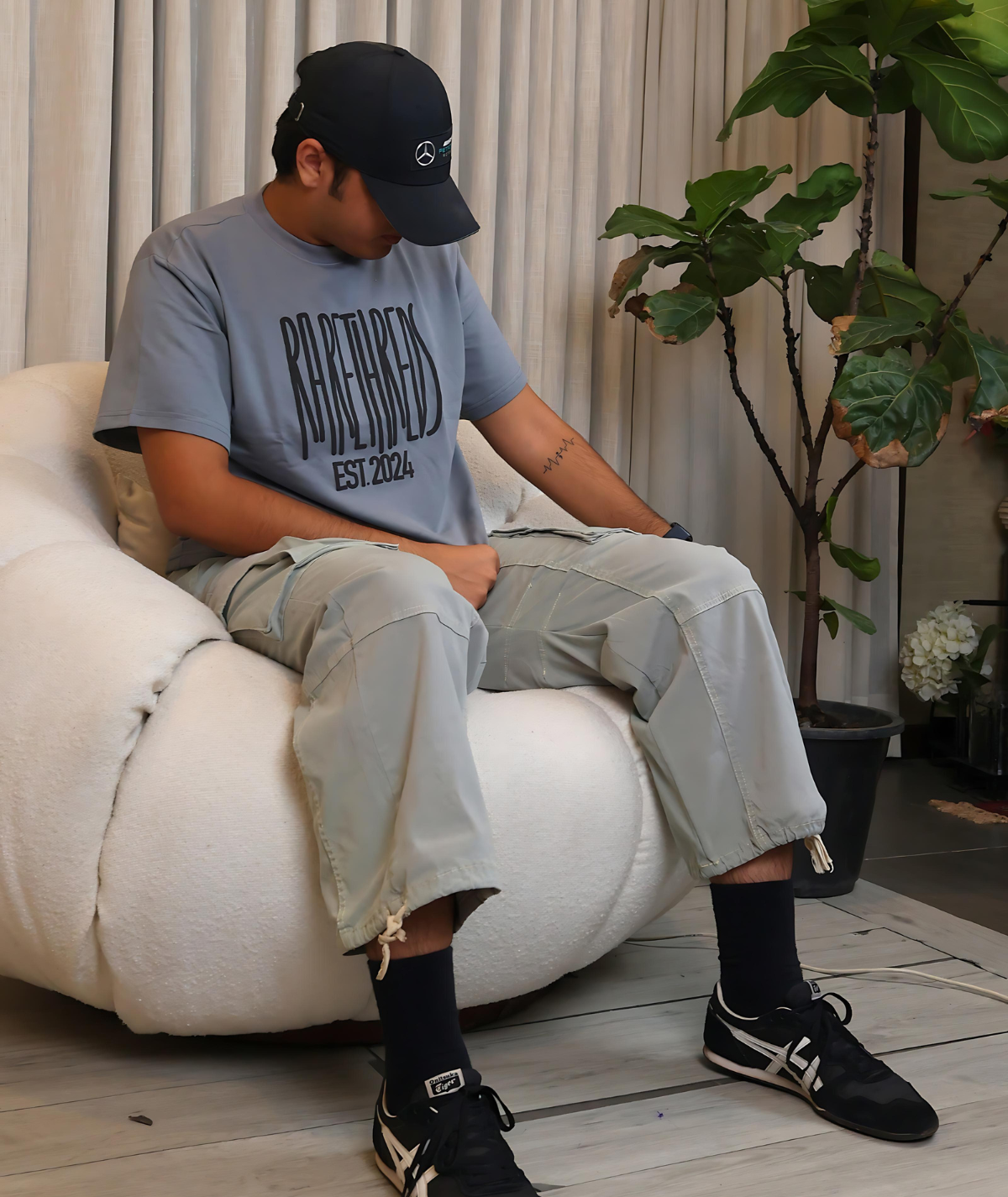 Grey Oversized Round Neck T-shirt